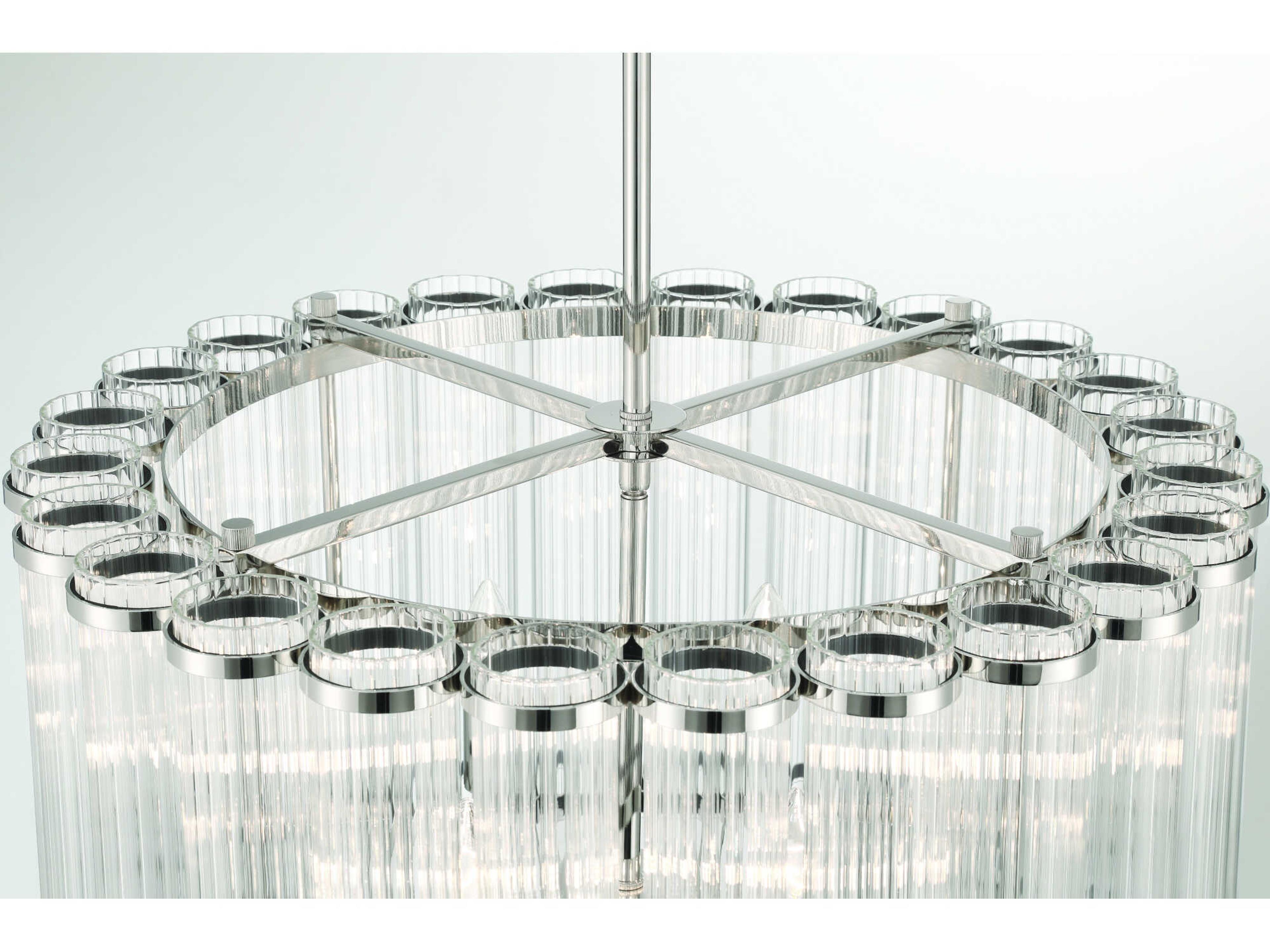 Eurofase Glasbury 6-Light Nickel Drum Chandelier