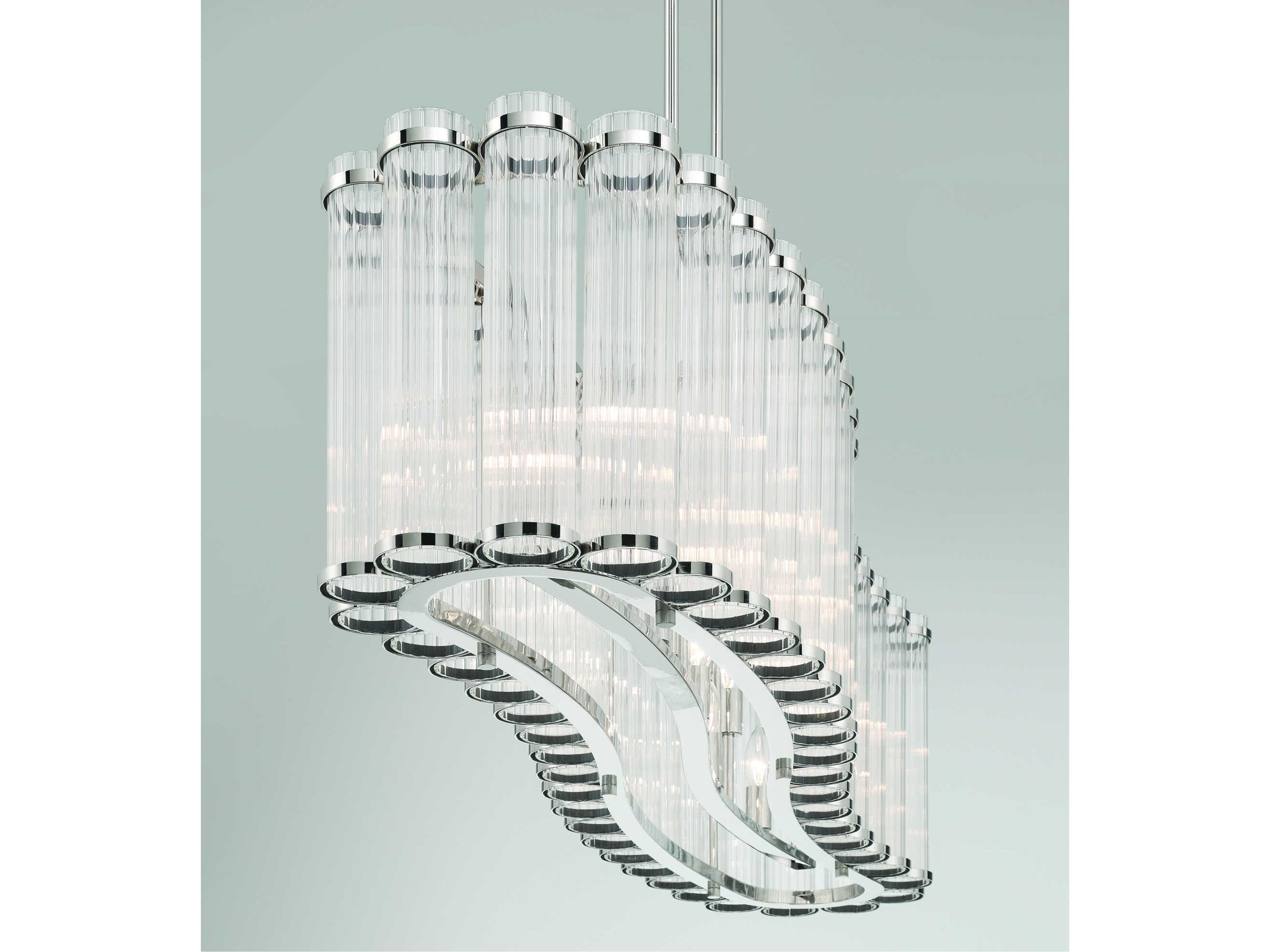 Eurofase Glasbury 10-Light Nickel Island Pendant
