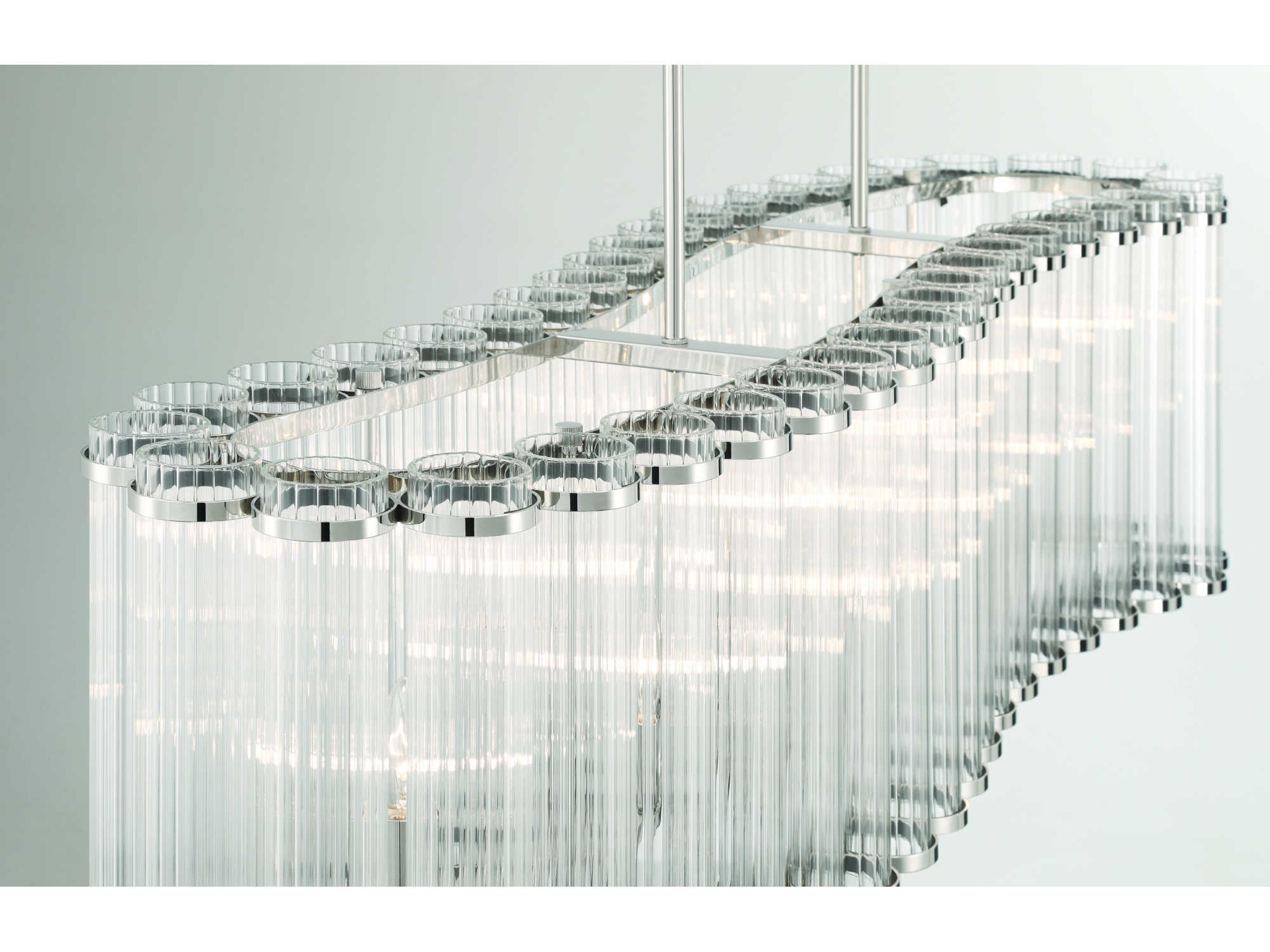 Eurofase Glasbury 10-Light Nickel Island Pendant