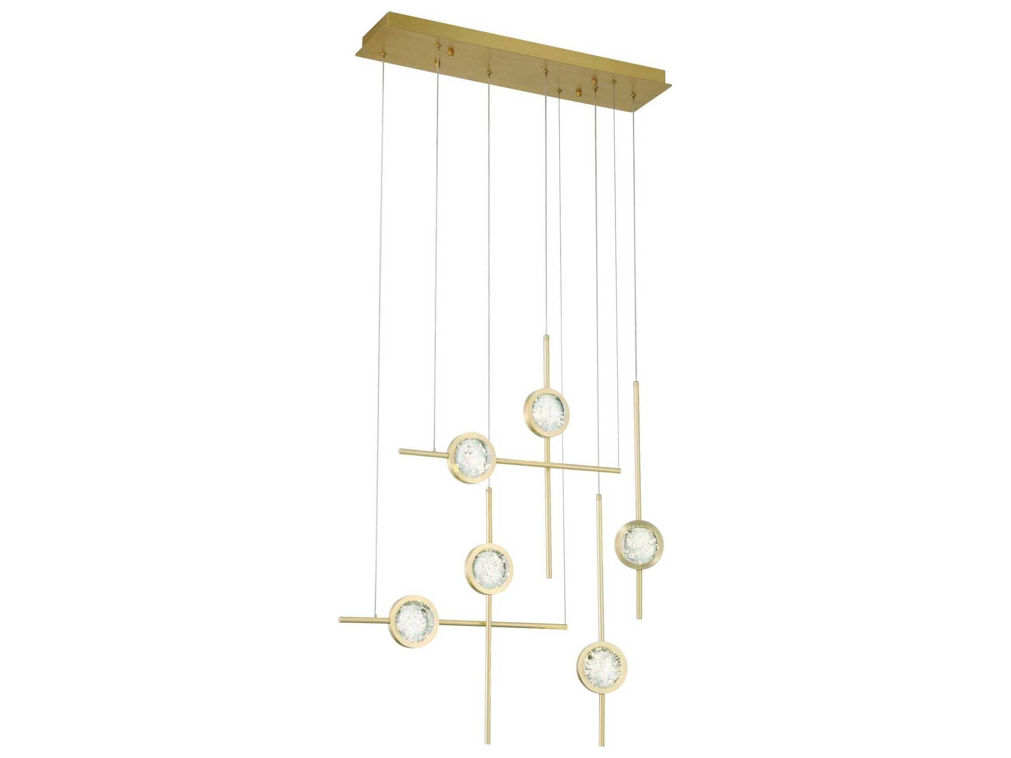 Eurofase Barletta 6-Light Gold Linear Island Pendant