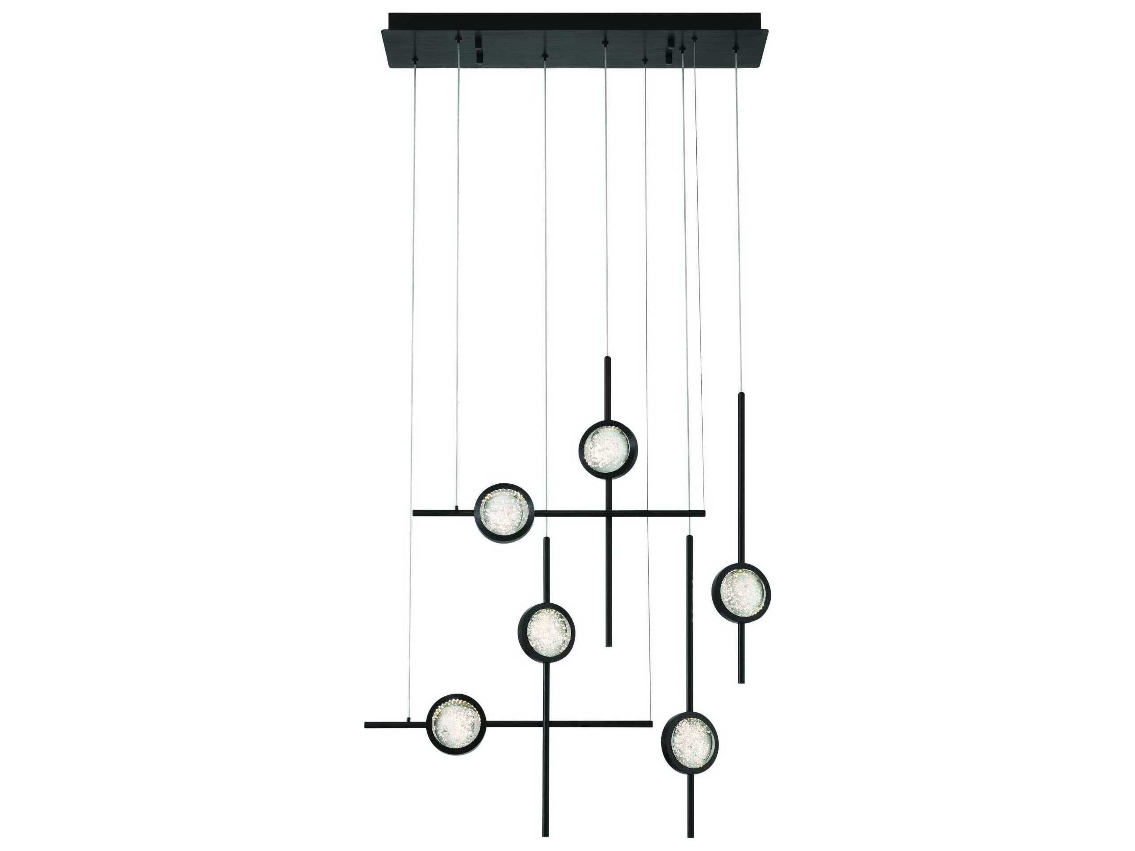 Barletta 6-Light Black Linear Island Pendant
