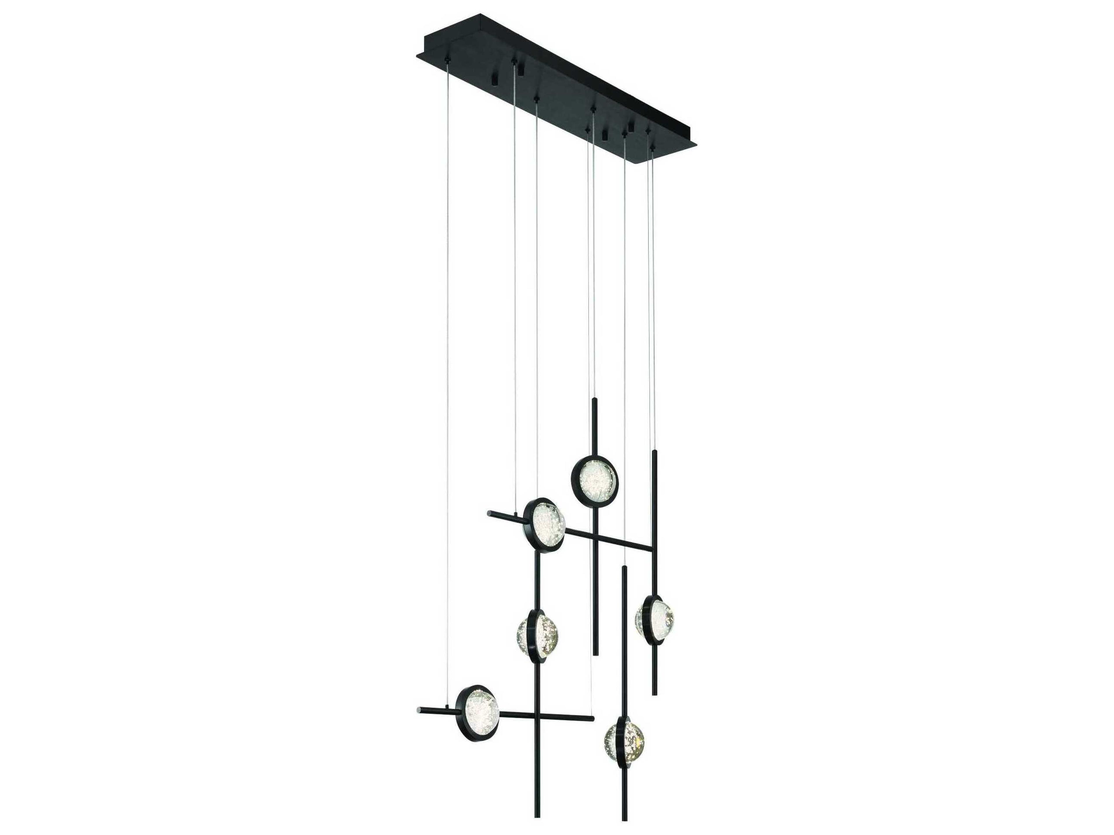 Eurofase Barletta 6-Light Black Linear Island Pendant