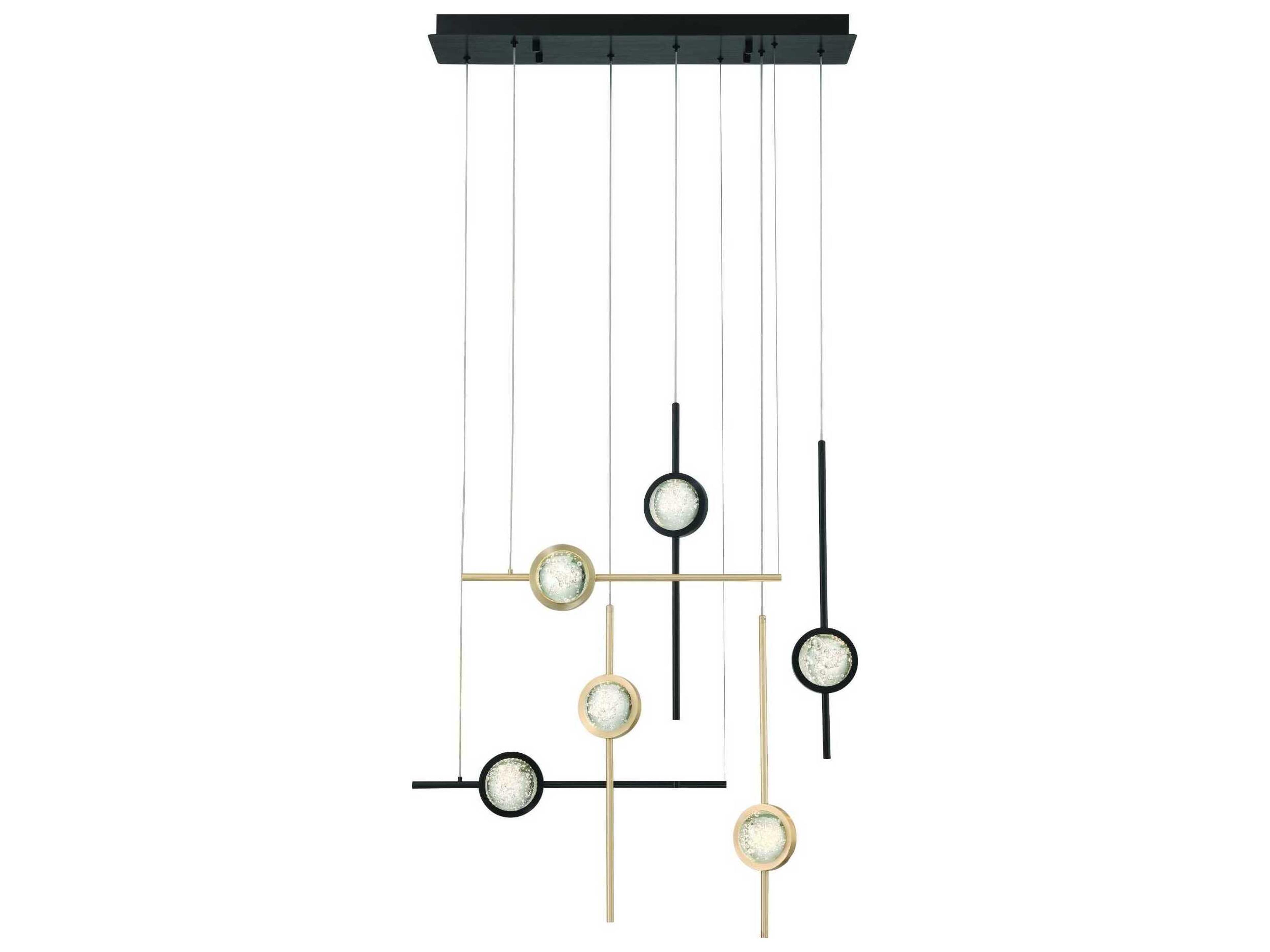Barletta 6-Light Black Linear Island Pendant