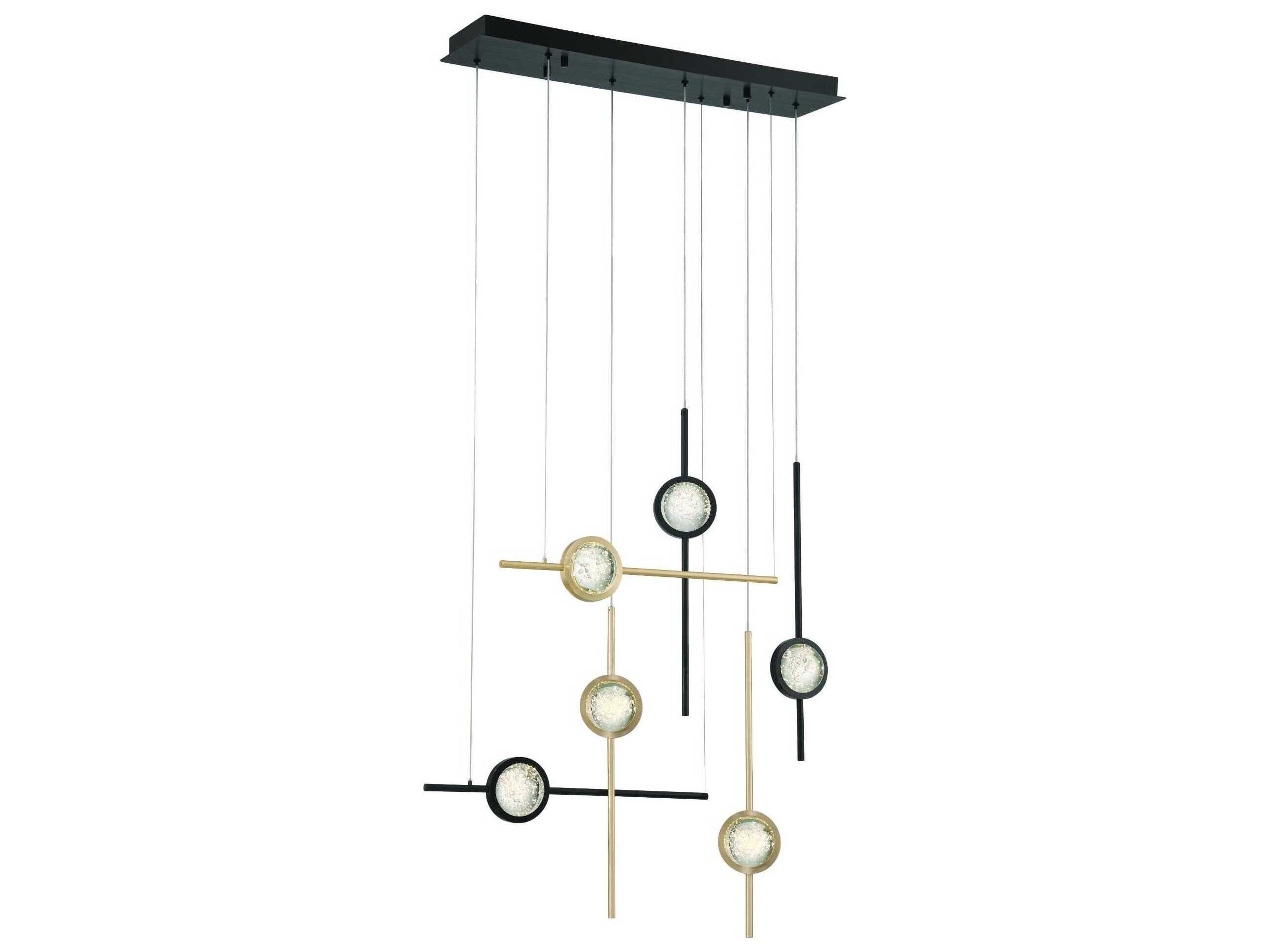Eurofase Barletta 6-Light Black Linear Island Pendant
