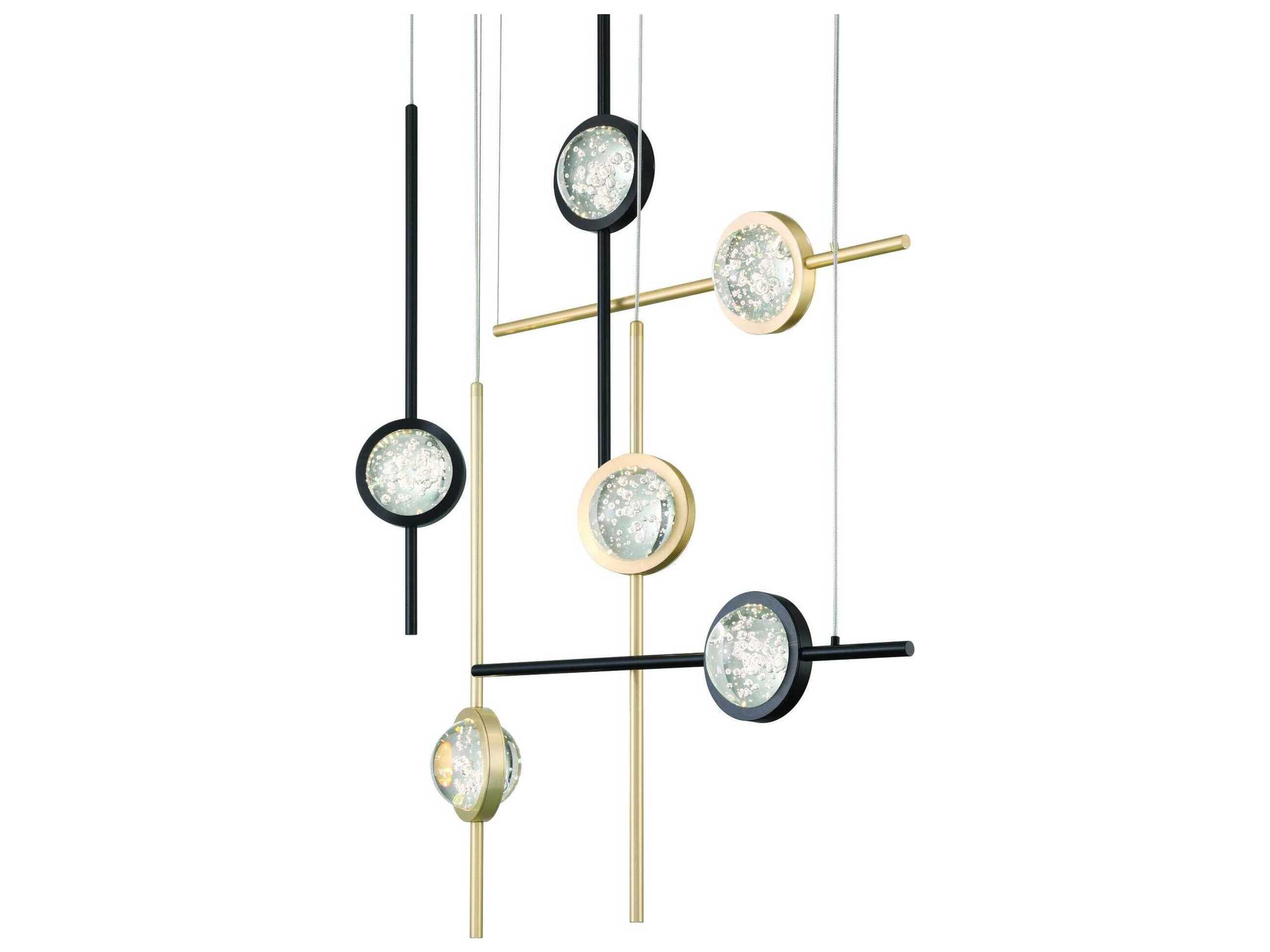 Eurofase Barletta 6-Light Black Linear Island Pendant