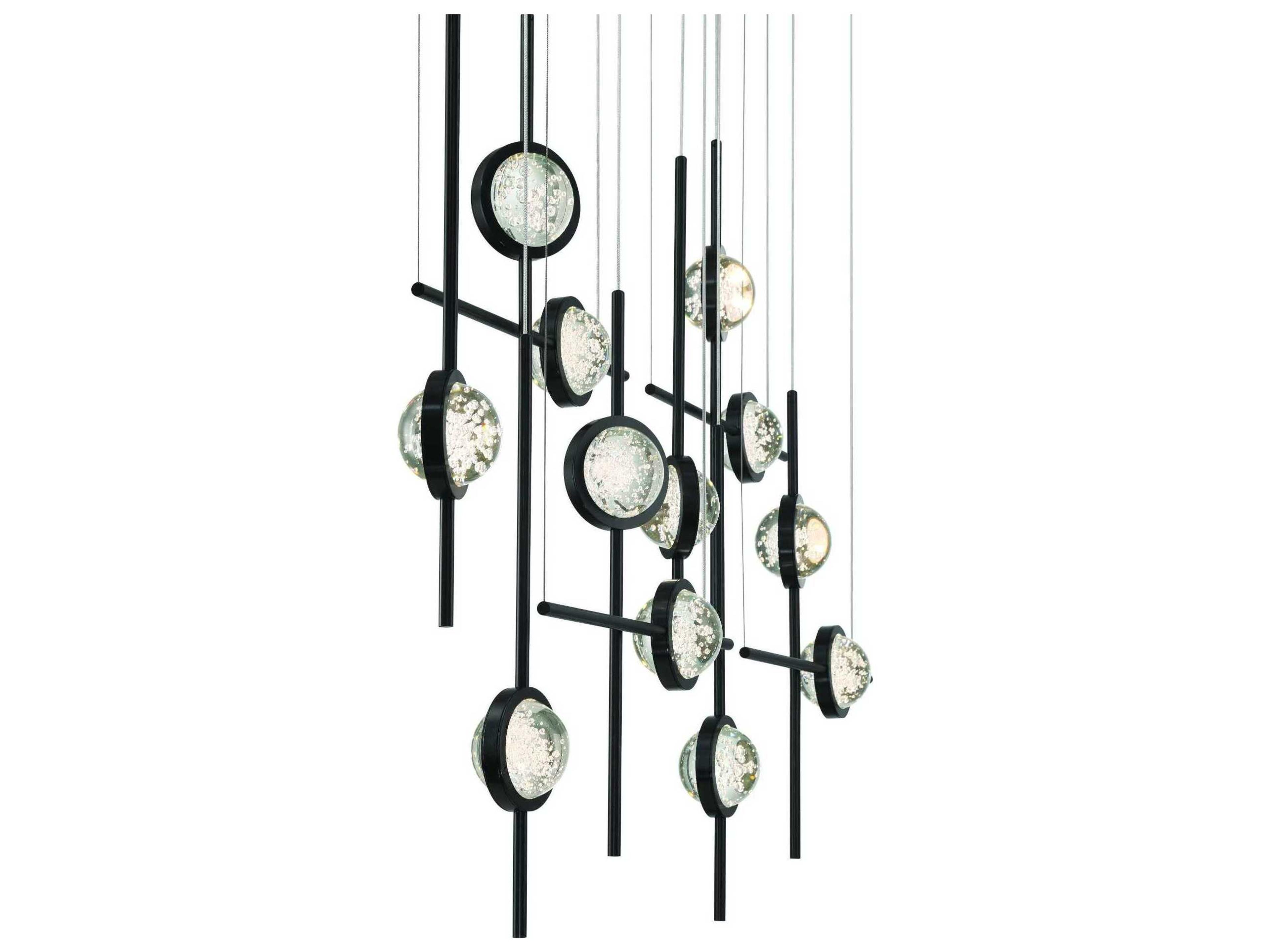 Eurofase Barletta 12-Light Black Linear Island Pendant