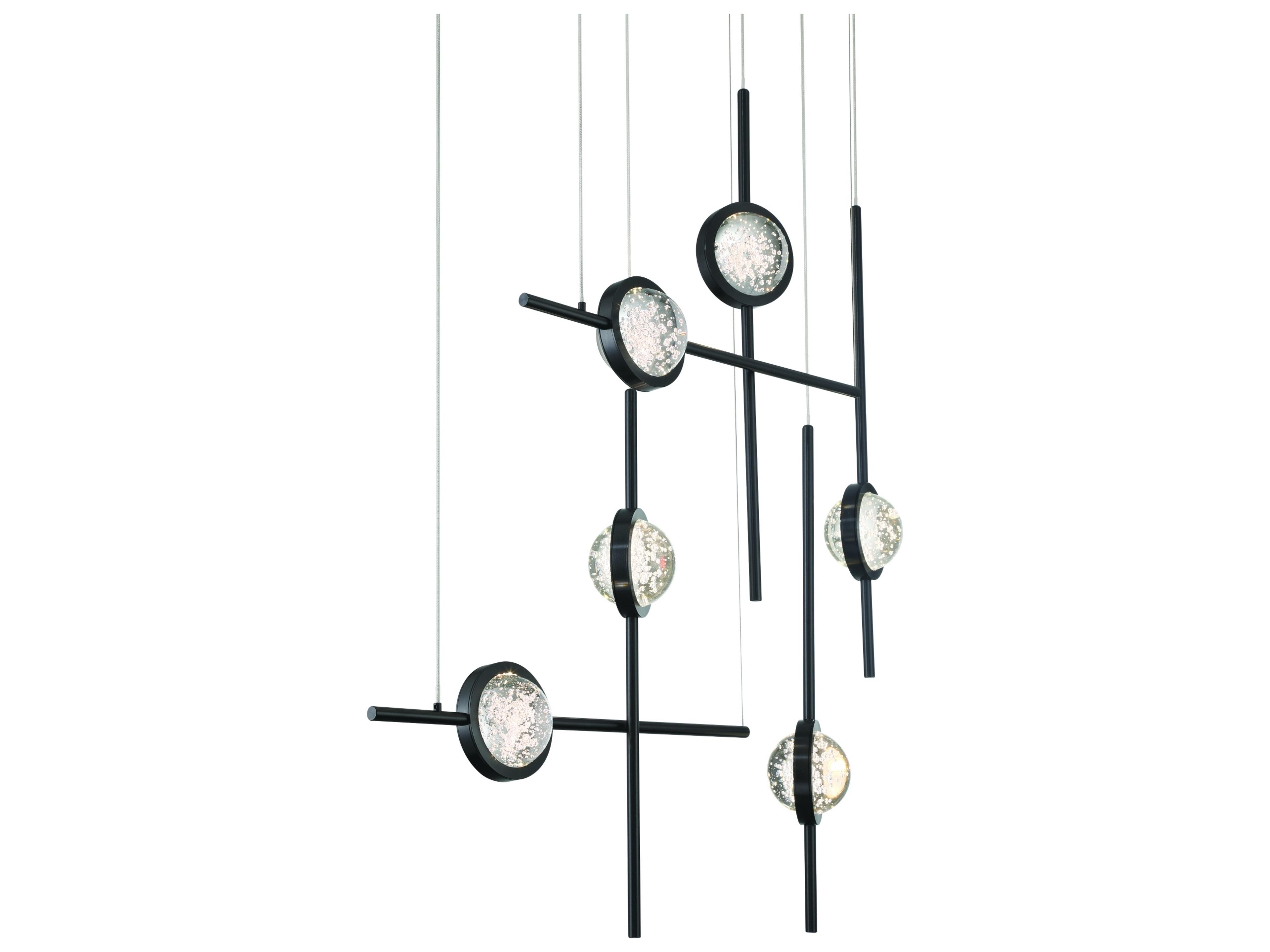 Eurofase Barletta 12-Light Black Linear Island Pendant
