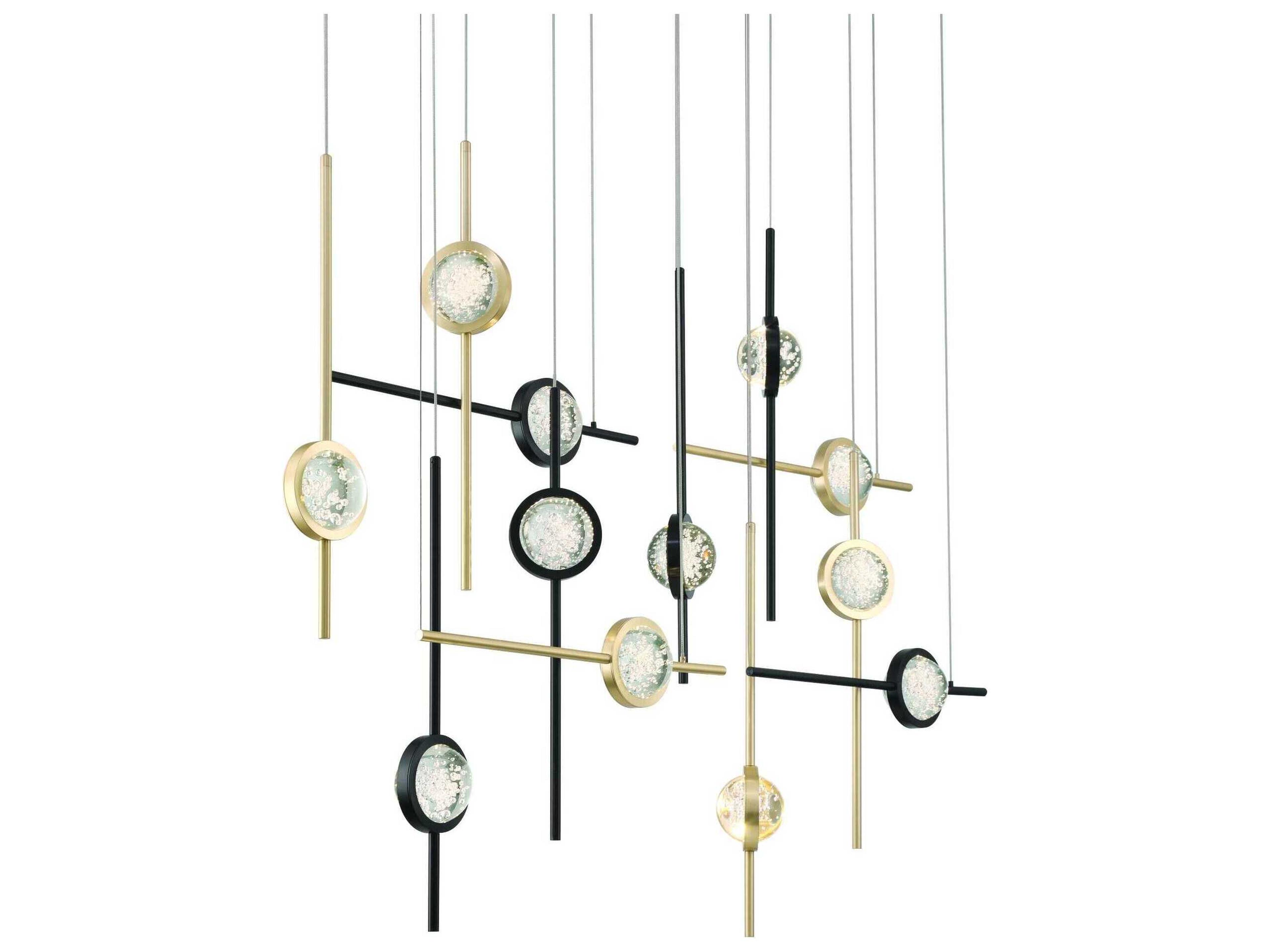 Eurofase Barletta 12-Light Black Linear Island Pendant