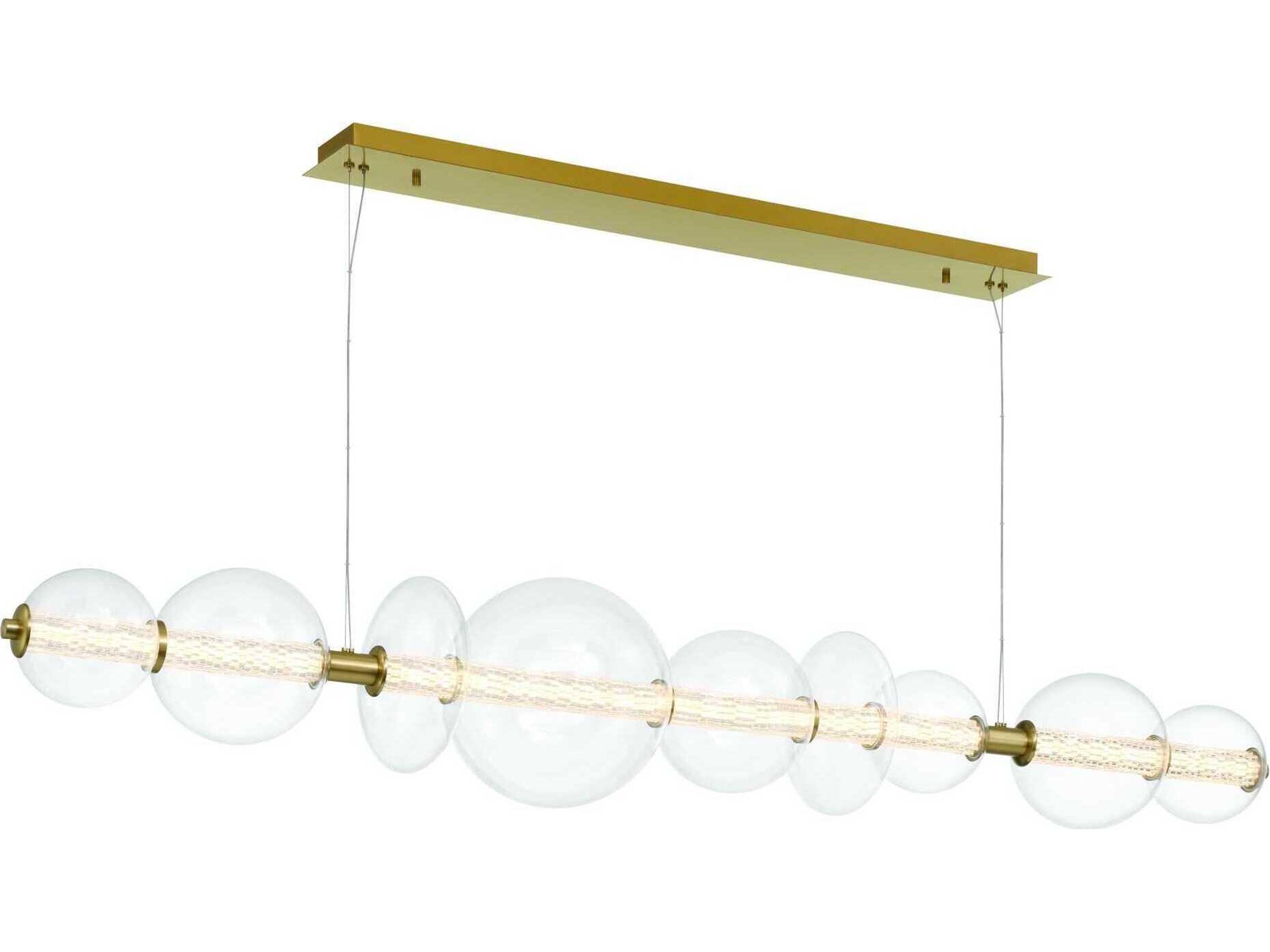 Eurofase Atomo 1-Light Gold Globe Geometric Island Pendant