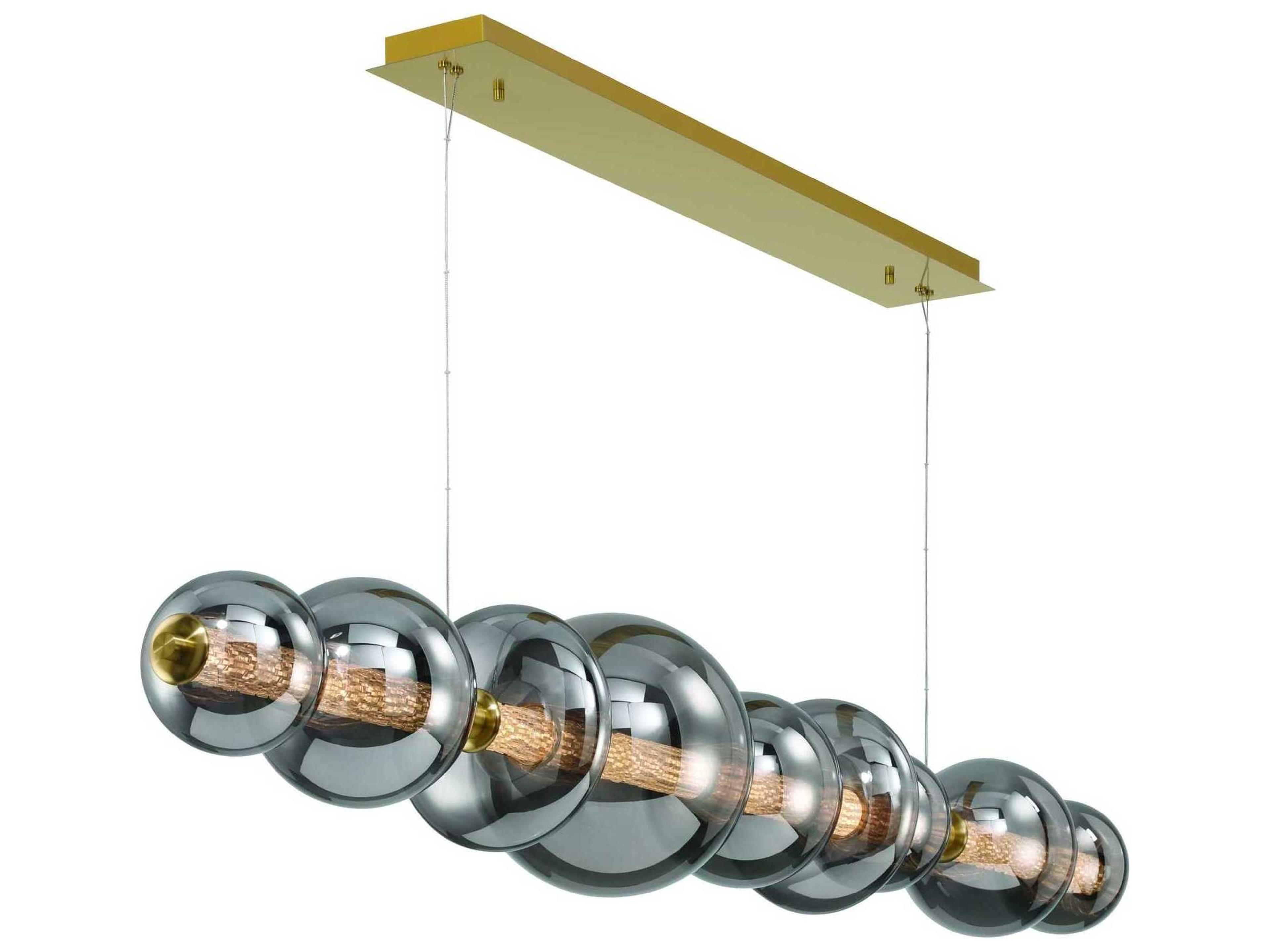 Eurofase Atomo 1-Light Gold Globe Geometric Island Pendant