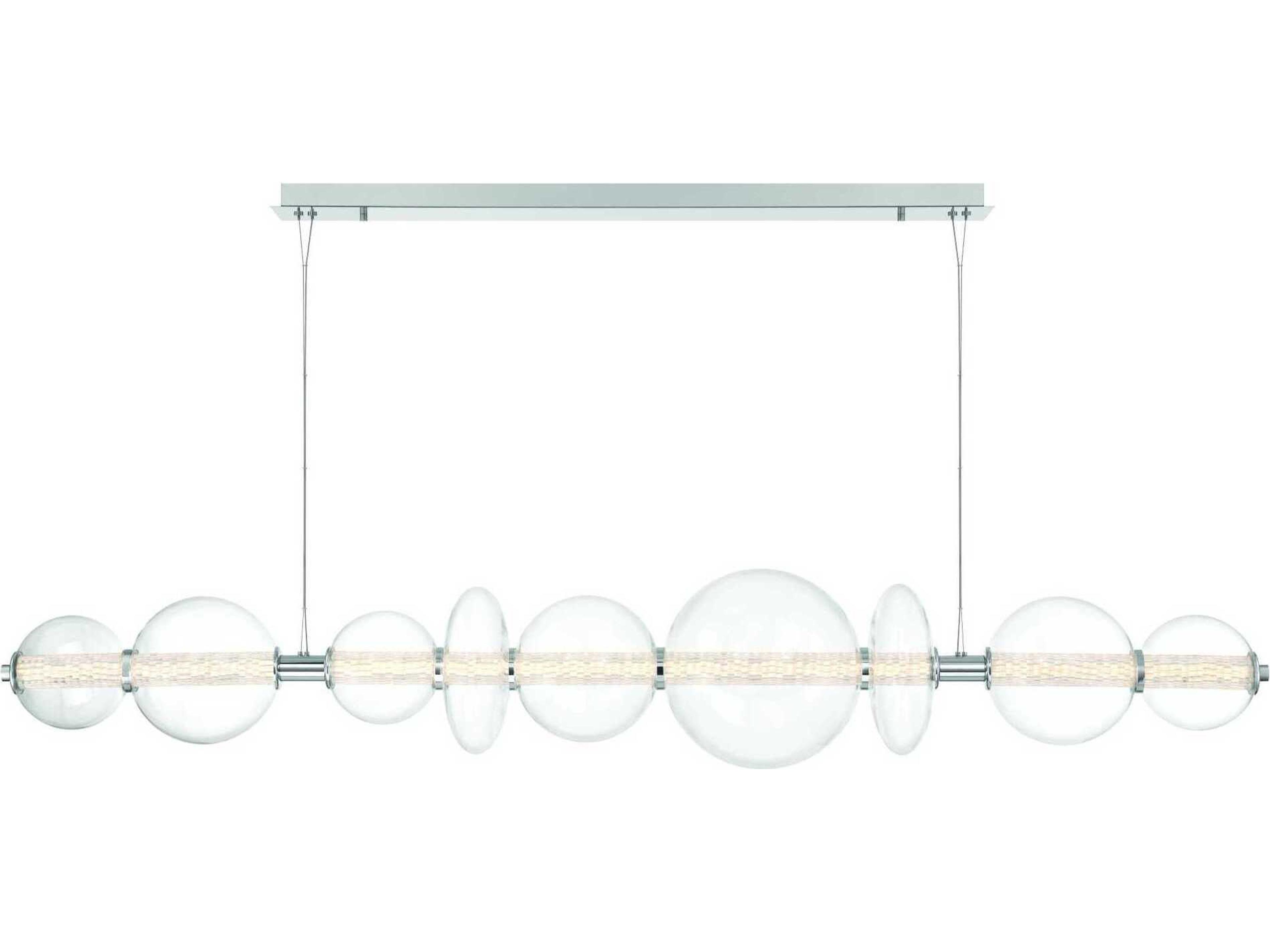 Atomo 1-Light Chrome Globe Geometric Island Pendant