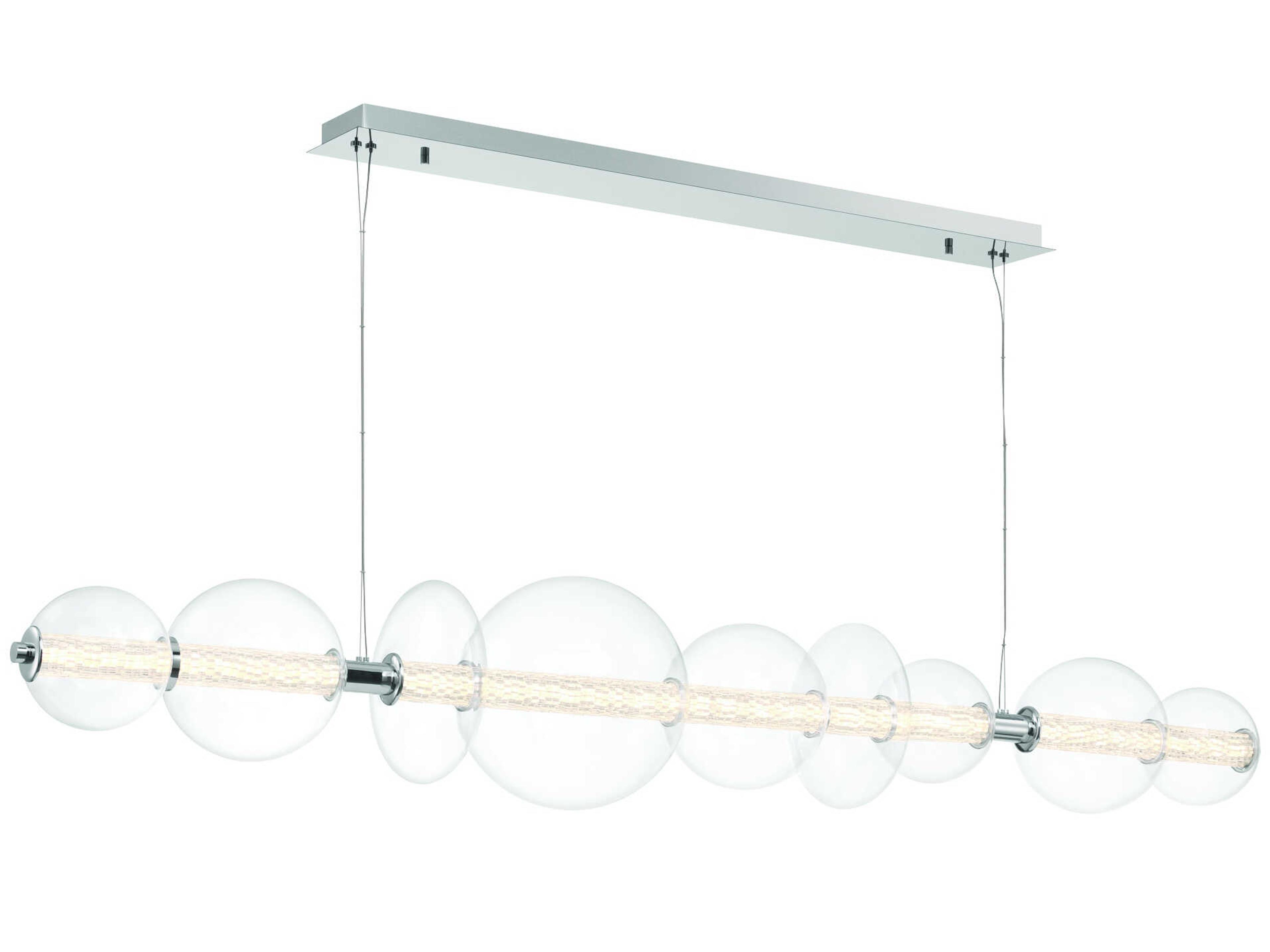 Eurofase Atomo 1-Light Chrome Globe Geometric Island Pendant