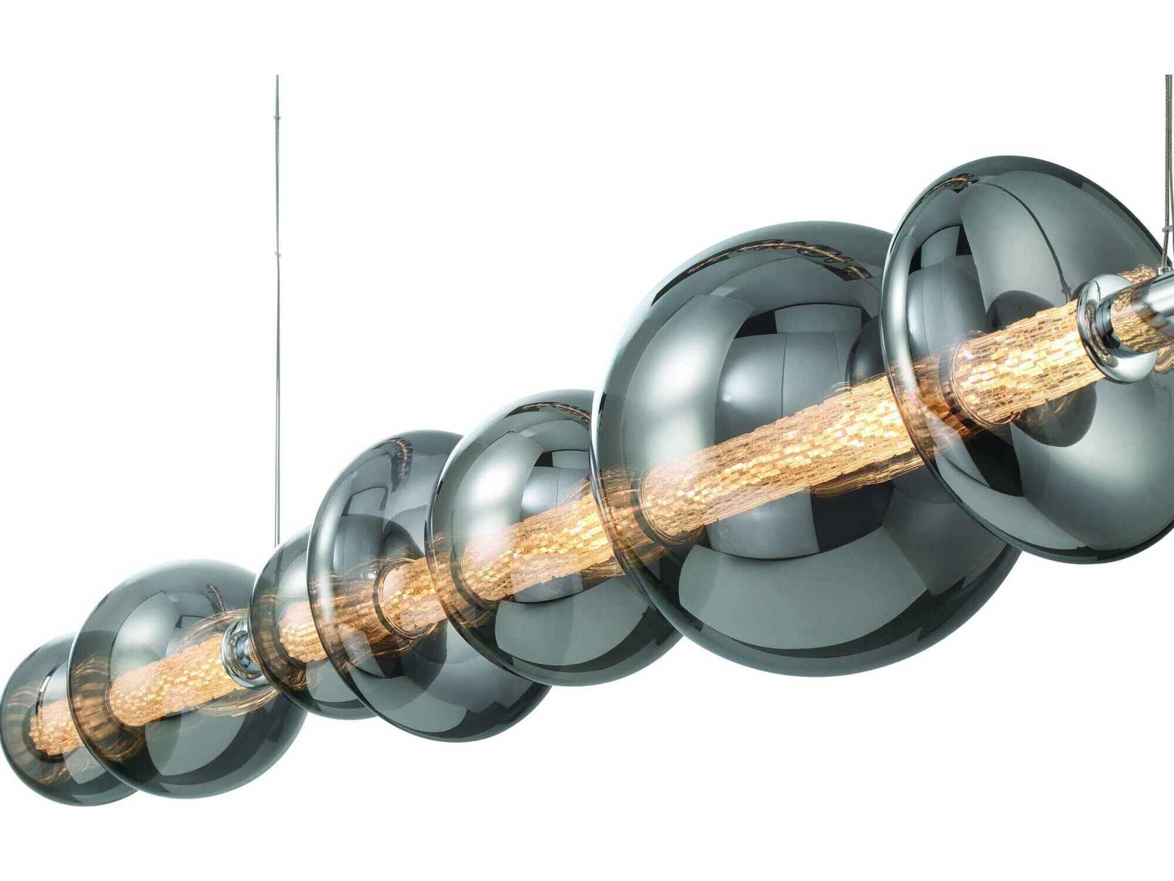 Eurofase Atomo 1-Light Chrome Globe Geometric Island Pendant