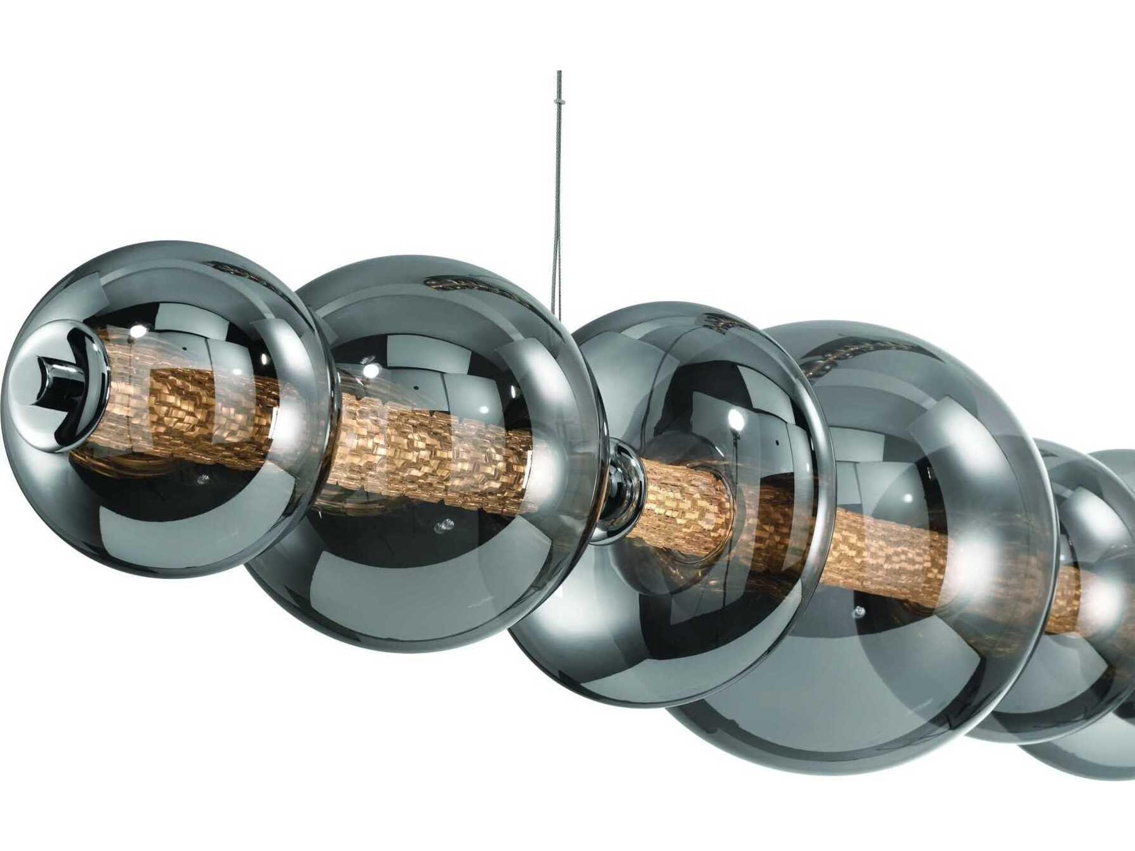 Eurofase Atomo 1-Light Chrome Globe Geometric Island Pendant