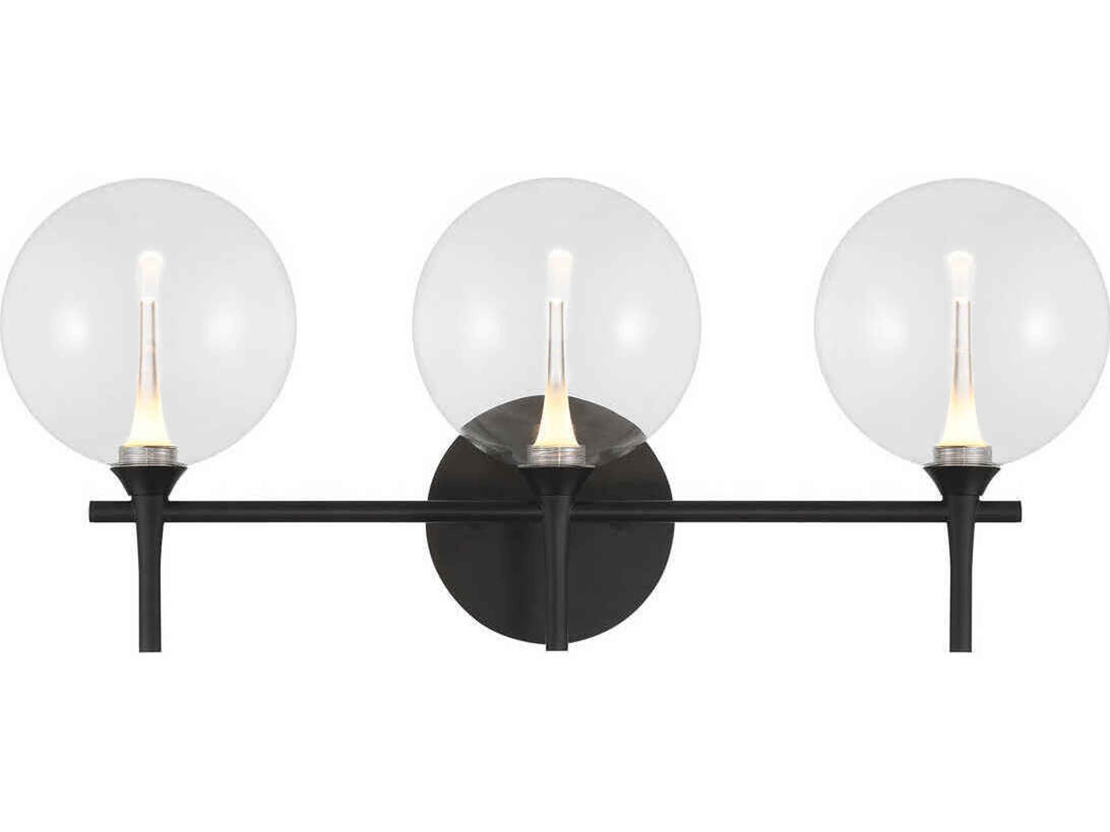 Iissa 3-Light Black Vanity Light