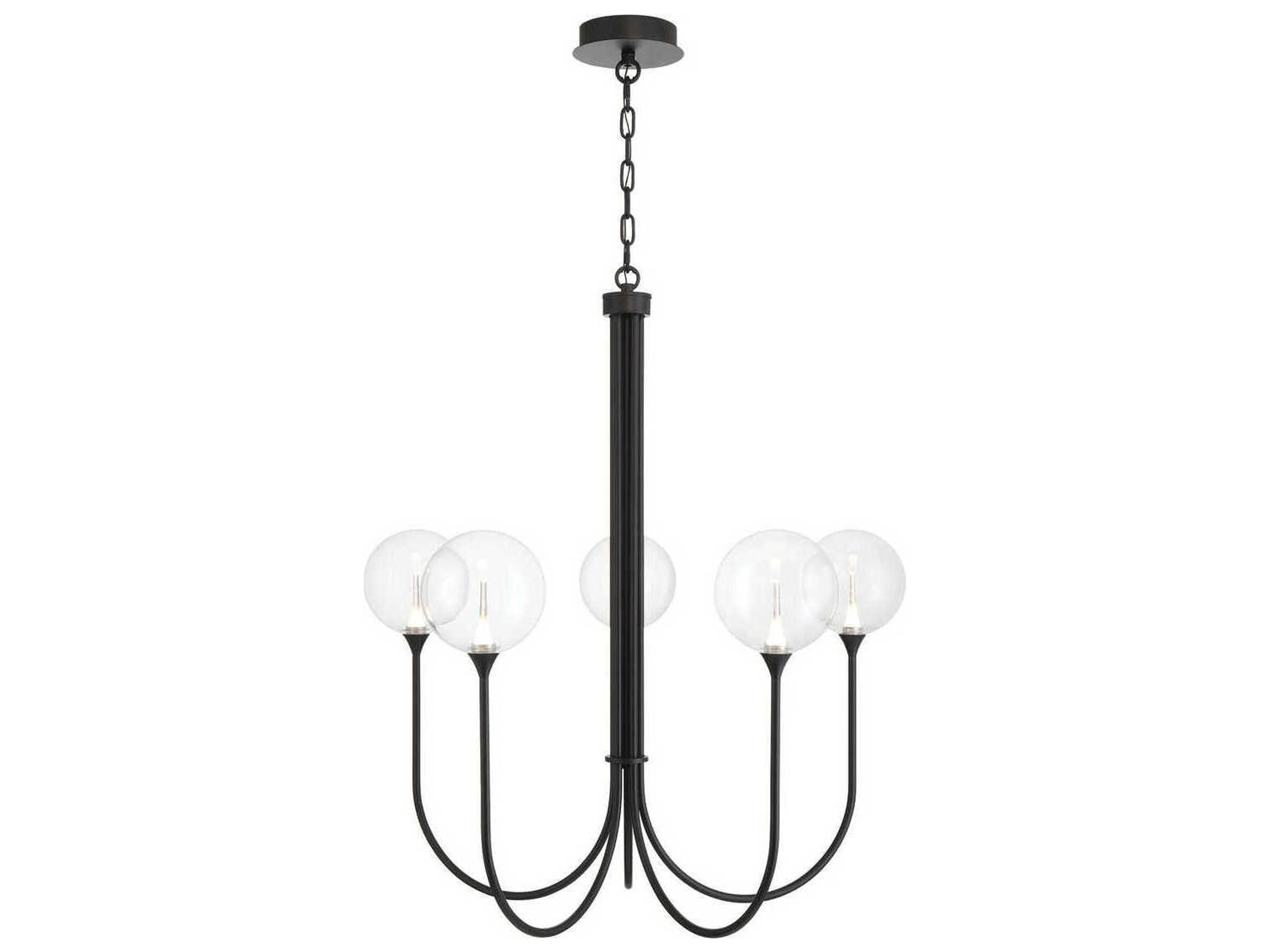 Iissa 5-Light Black Globe Chandelier