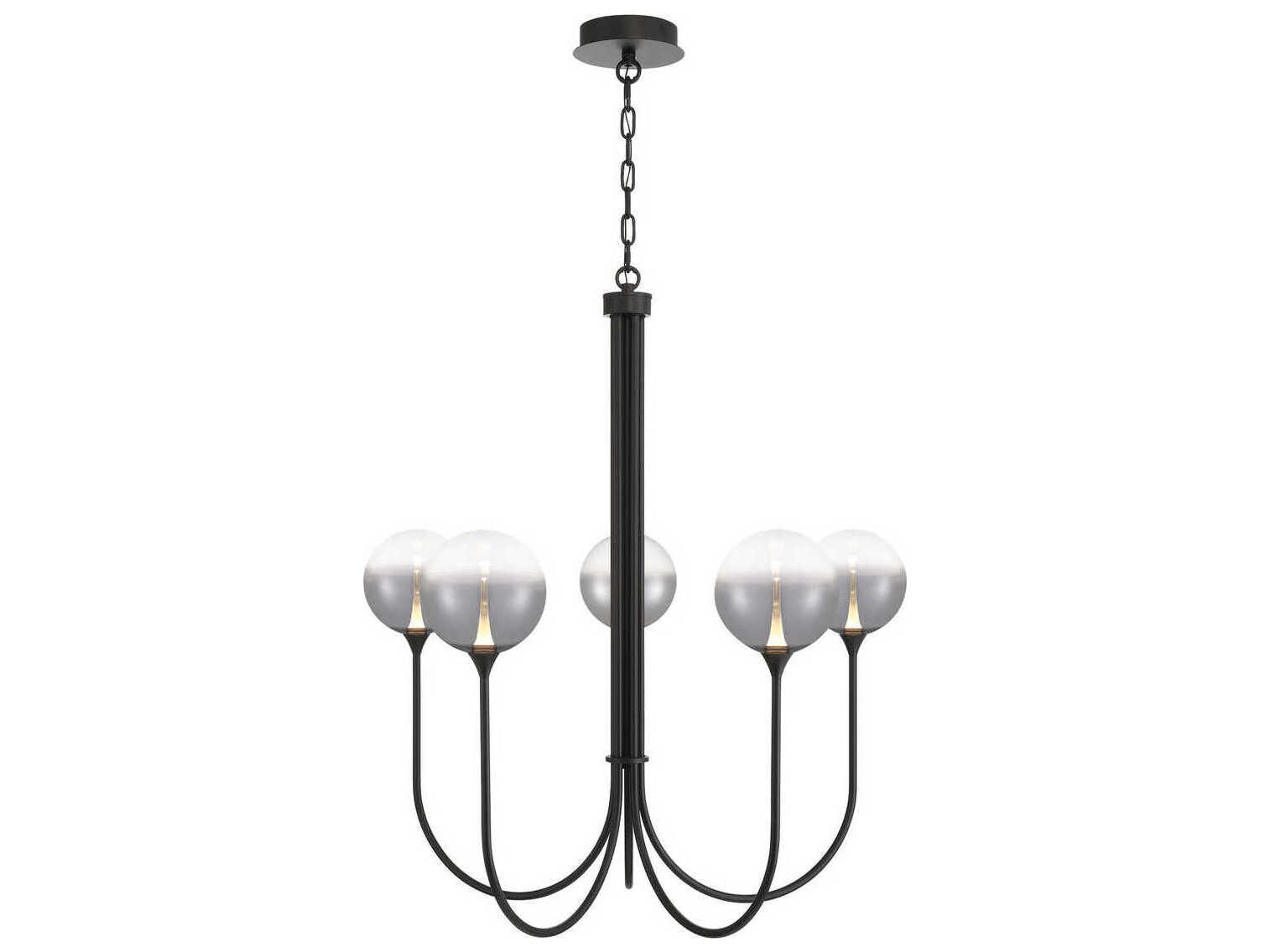 Eurofase Iissa 5-Light Black Globe Chandelier