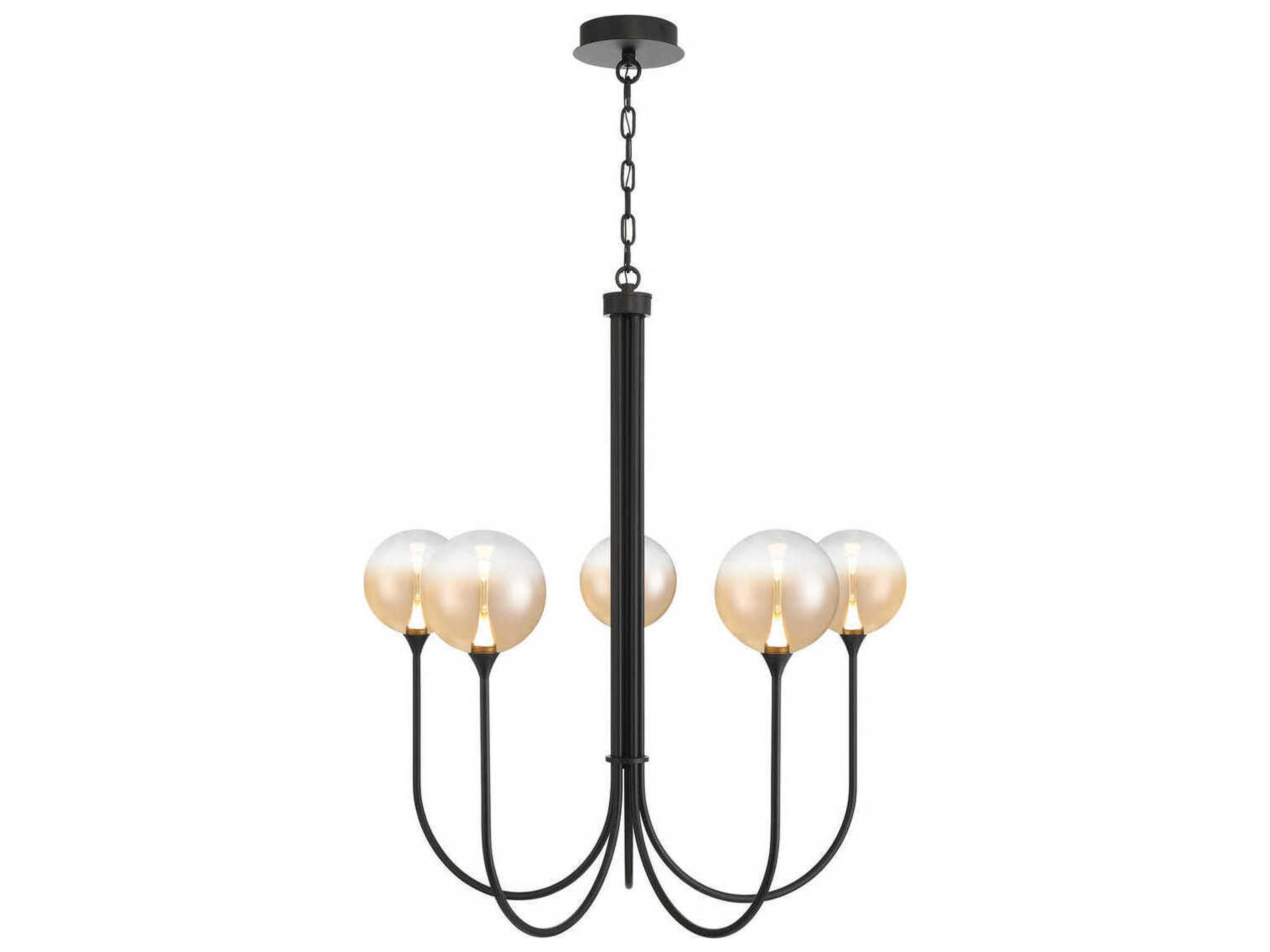 Eurofase Iissa 5-Light Black Globe Chandelier