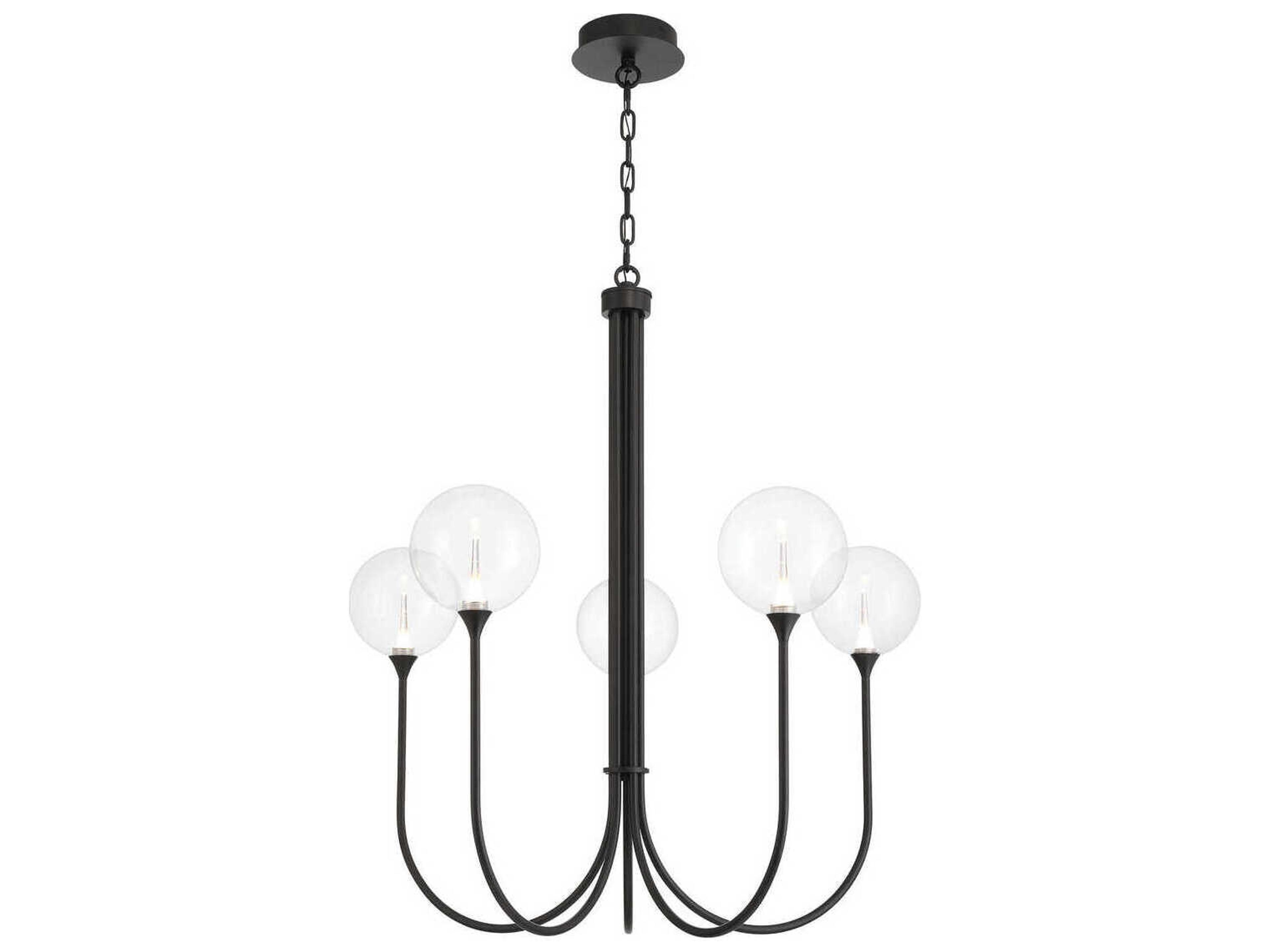 Eurofase Iissa 5-Light Black Globe Chandelier