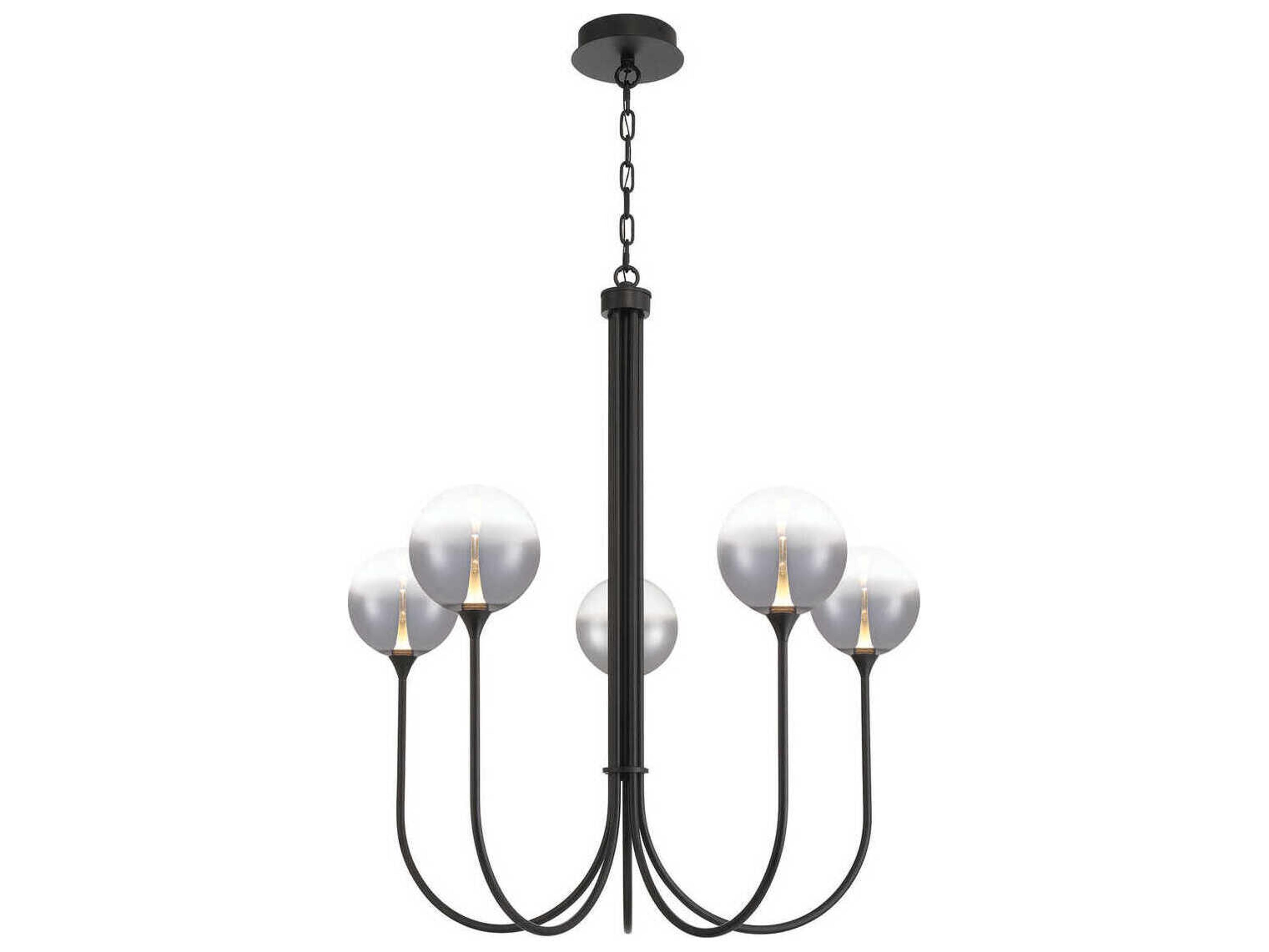 Eurofase Iissa 5-Light Black Globe Chandelier