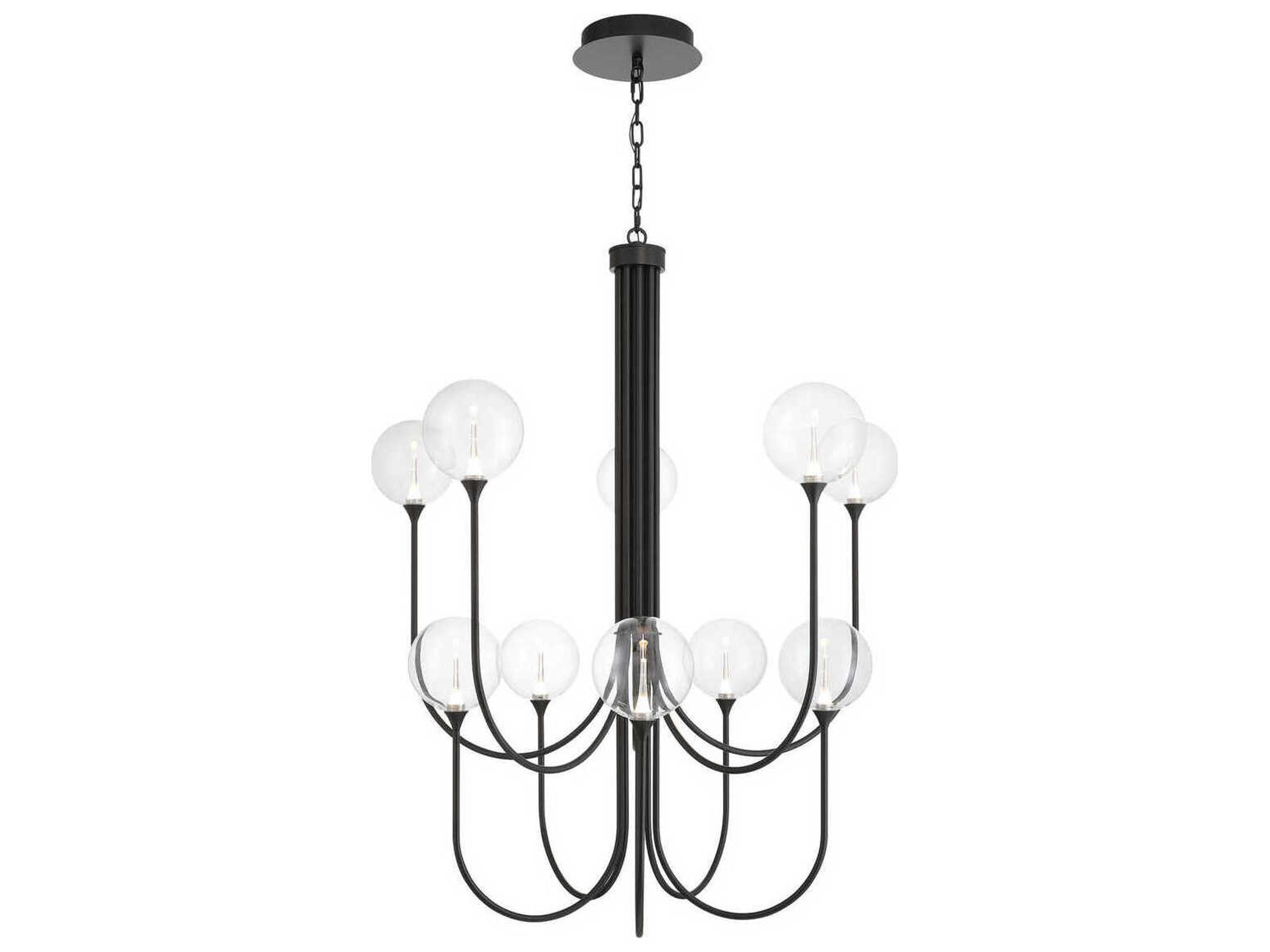 Iissa 10-Light Black Globe Chandelier