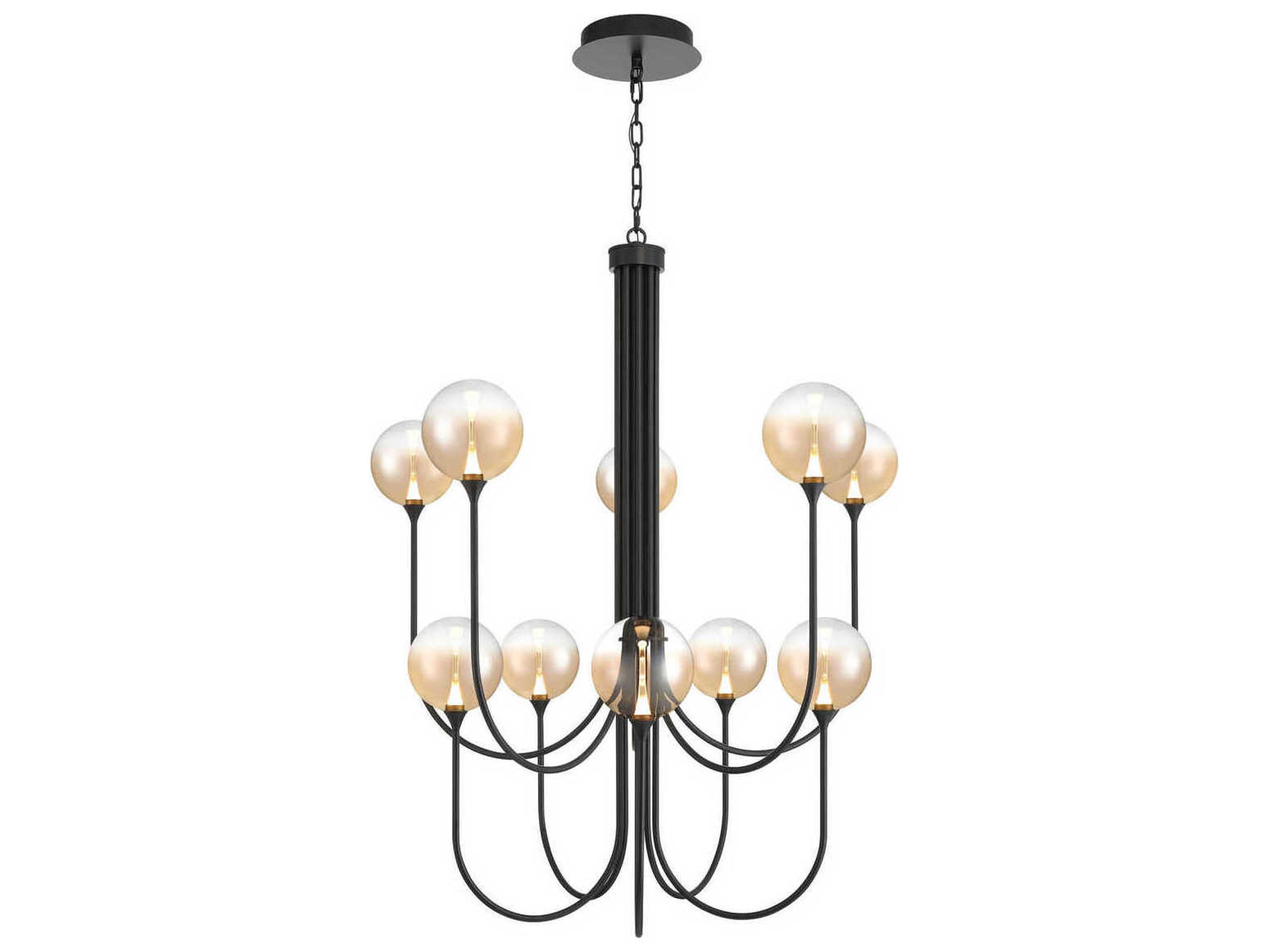 Eurofase Iissa 10-Light Black Globe Chandelier