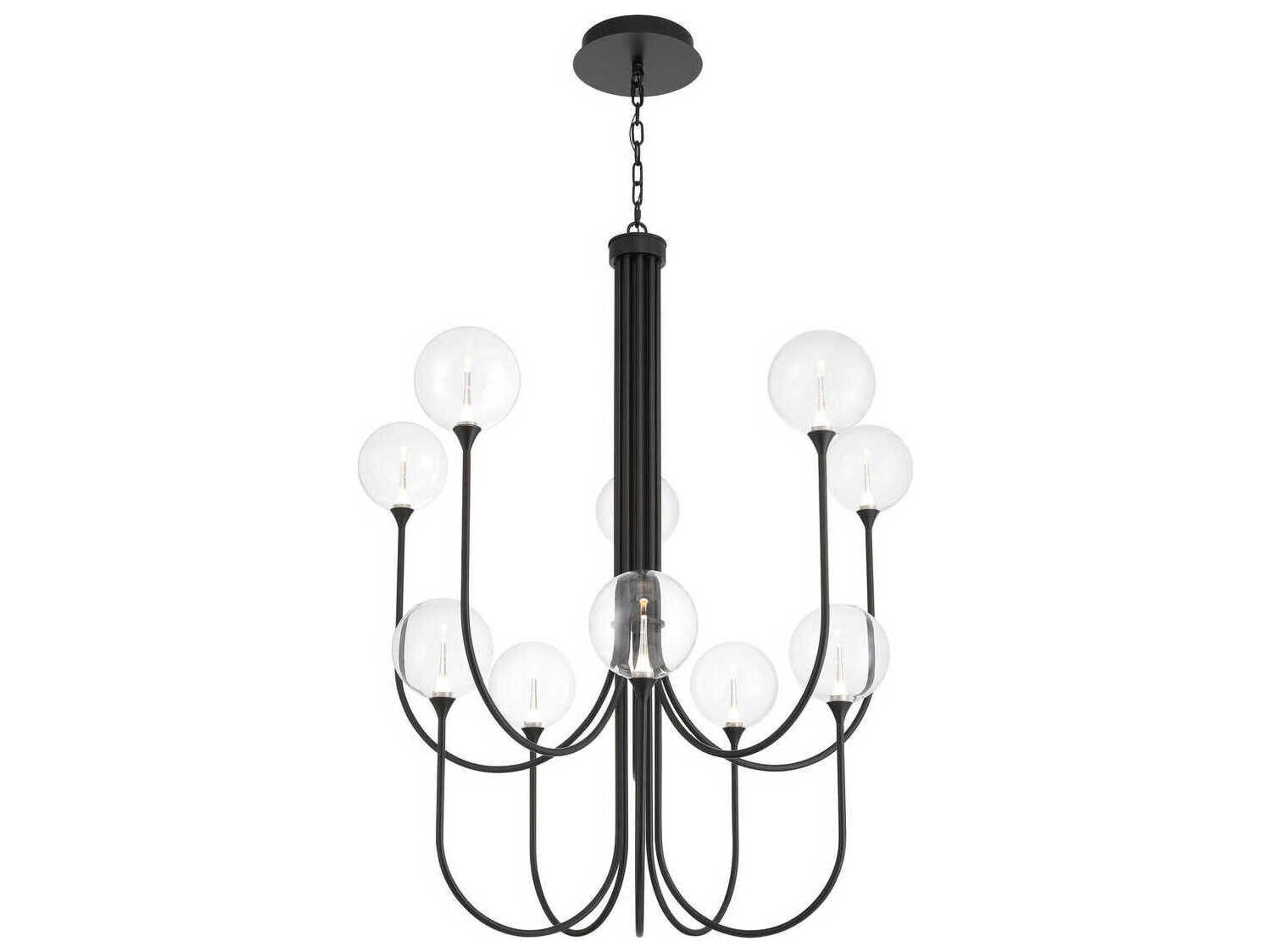 Eurofase Iissa 10-Light Black Globe Chandelier
