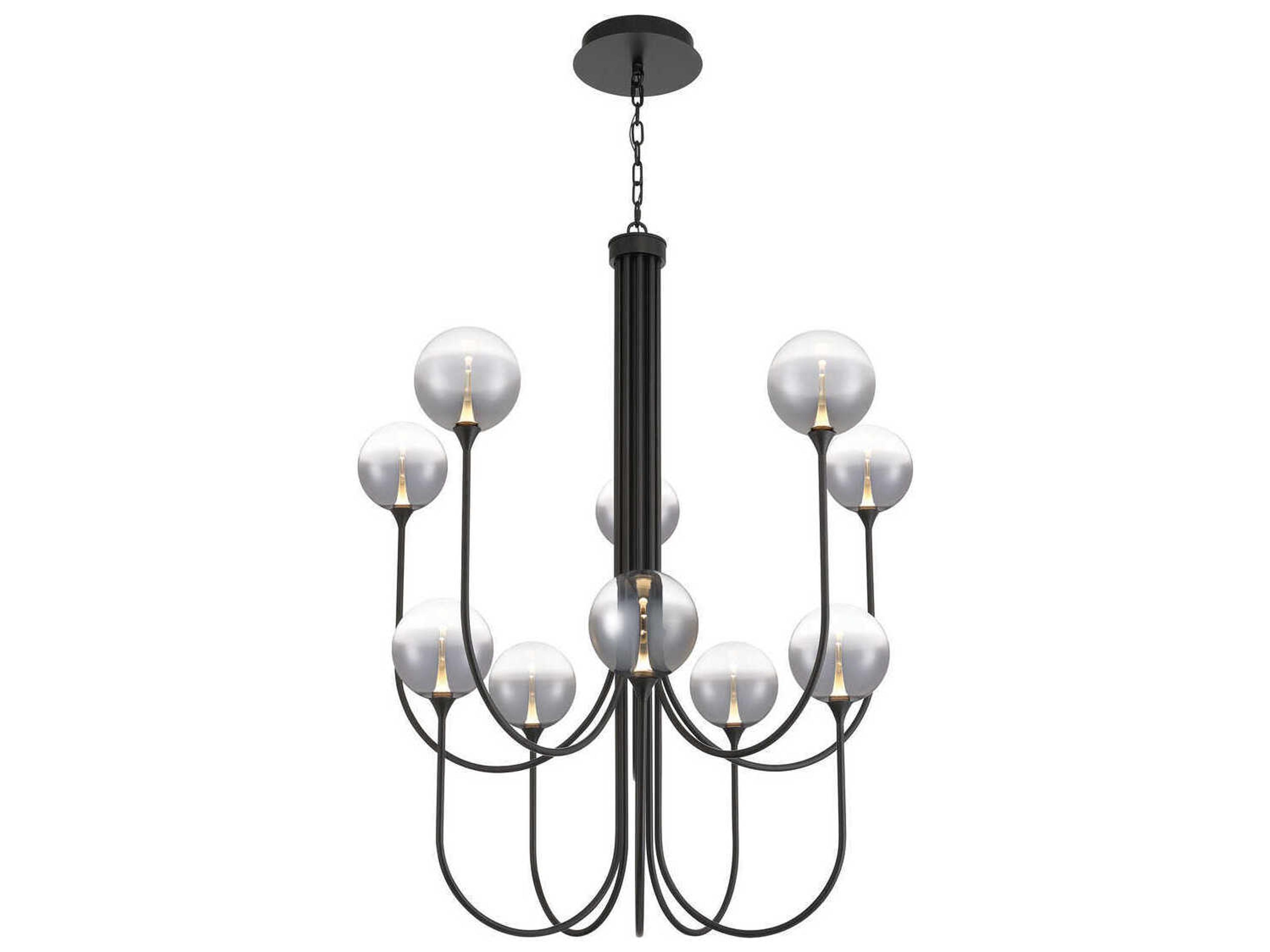 Eurofase Iissa 10-Light Black Globe Chandelier