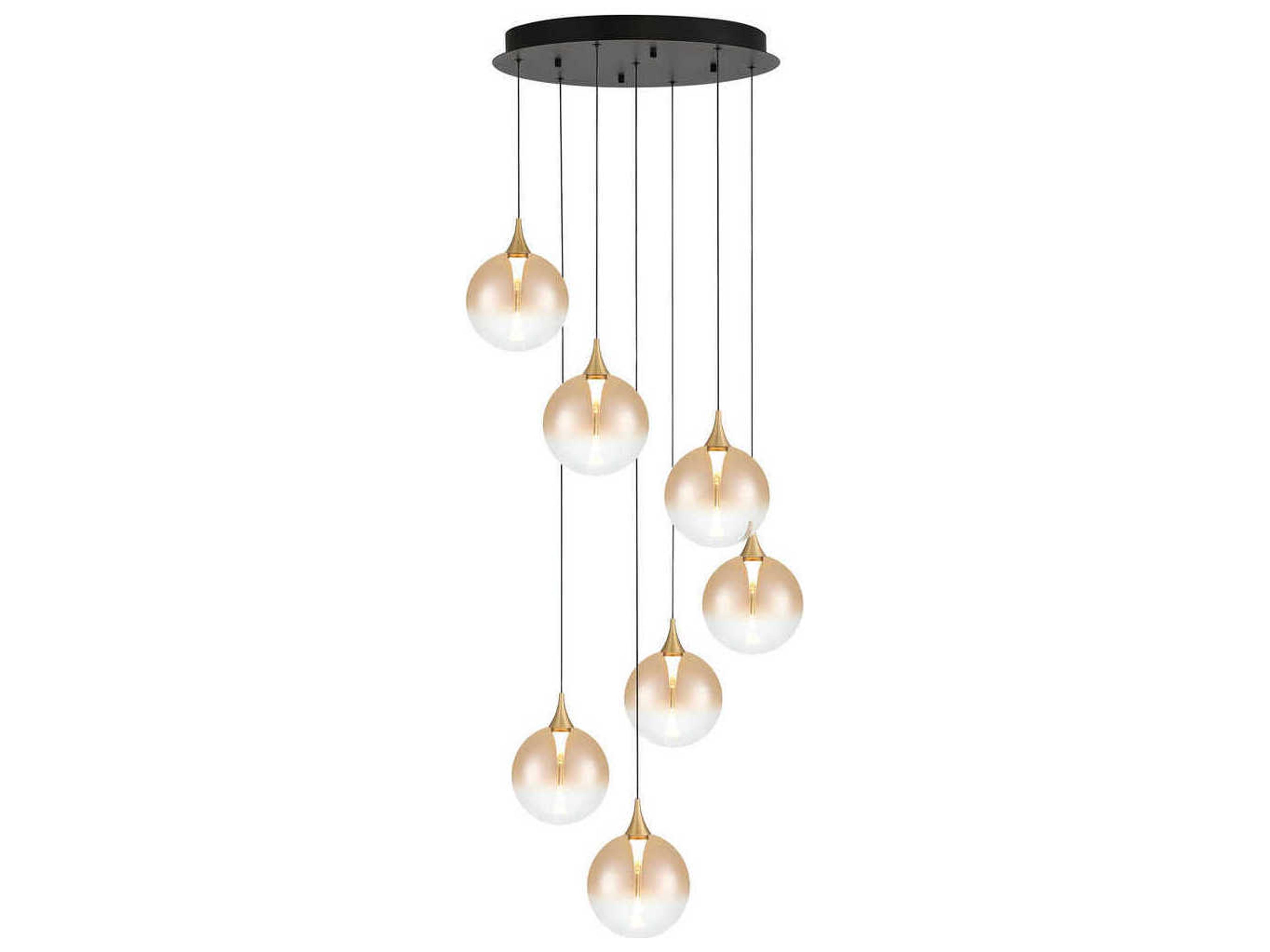 Eurofase Iissa 7-Light Gold Globe Pendant