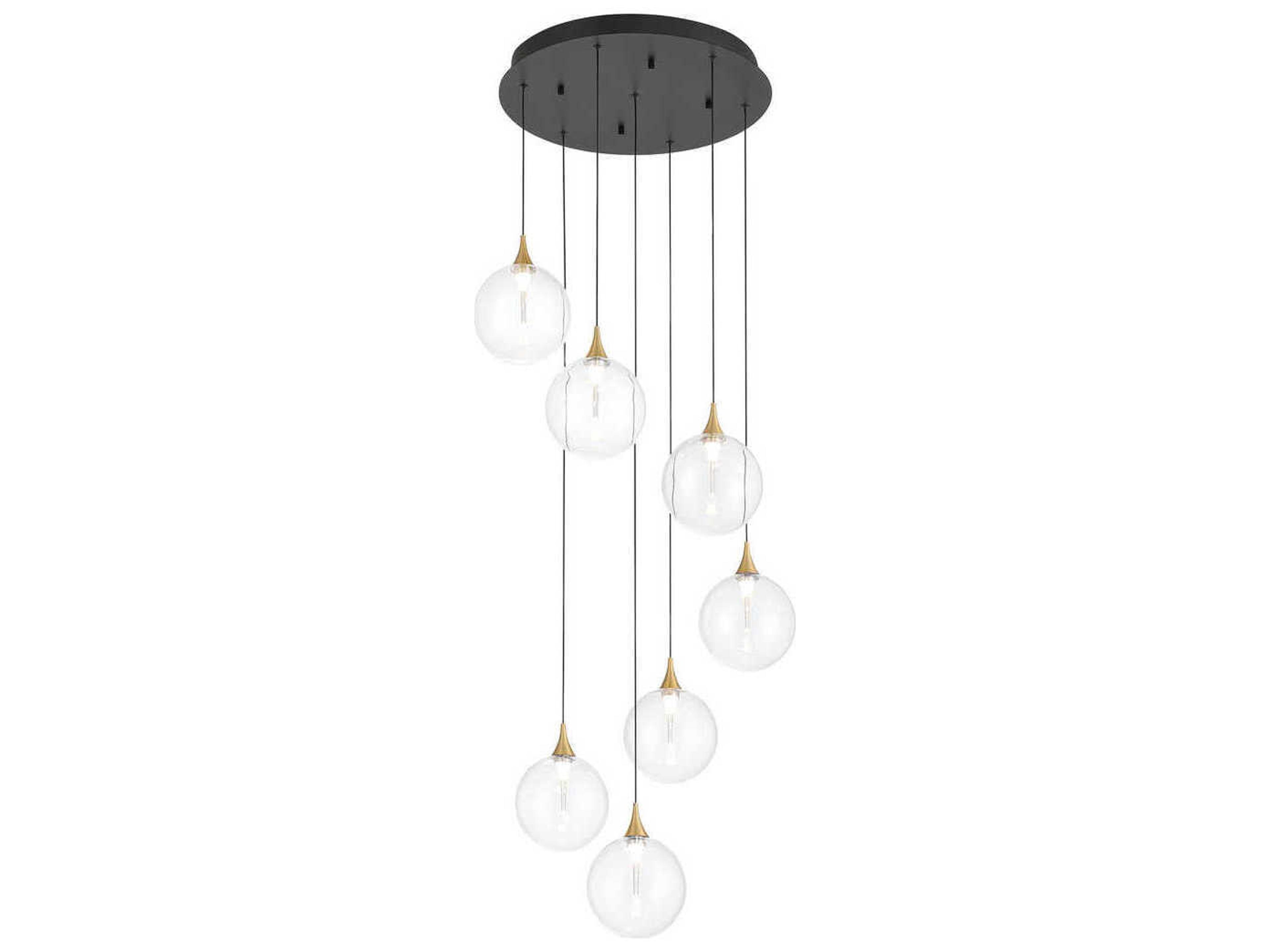 Eurofase Iissa 7-Light Gold Globe Pendant