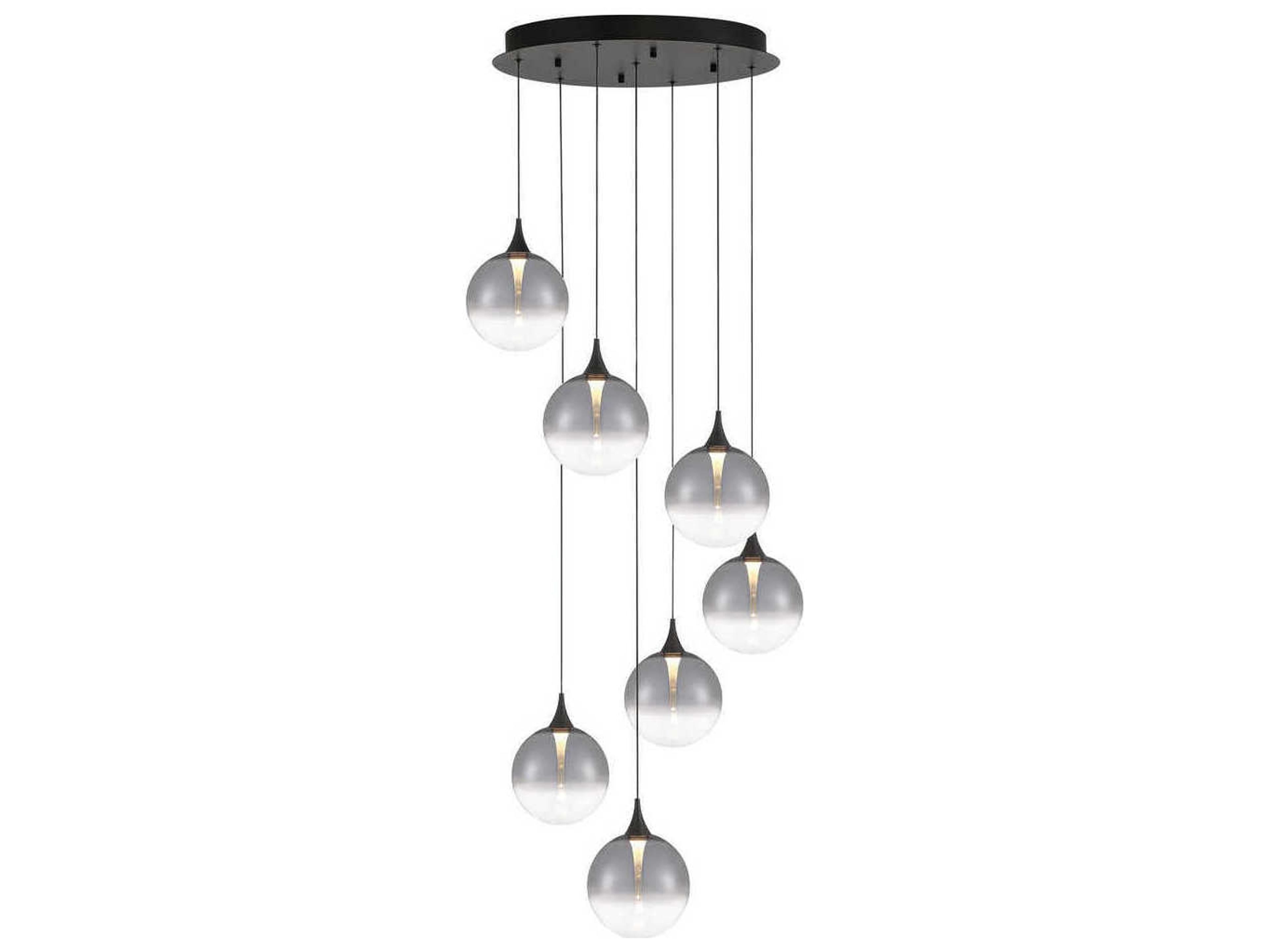 Eurofase Iissa 7-Light Black Globe Pendant