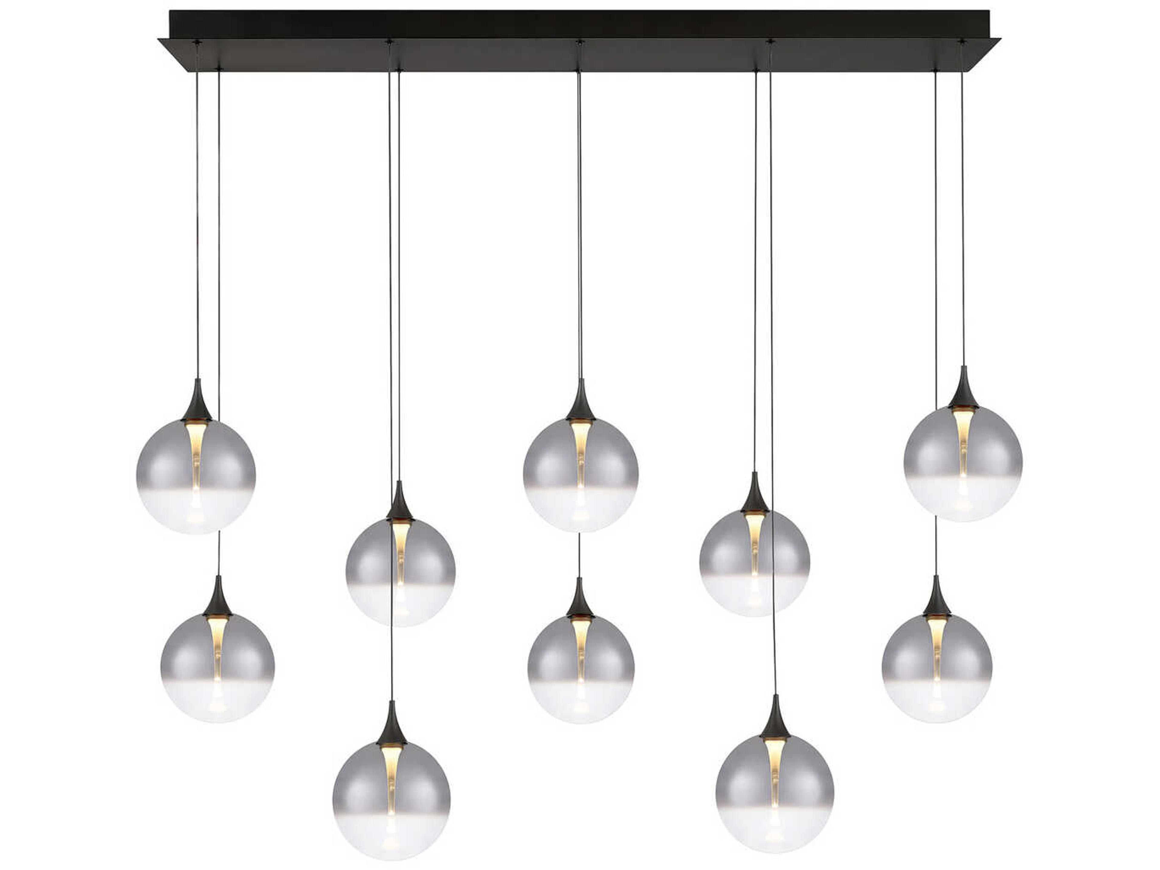 Eurofase Iissa 10-Light Black Globe Island Pendant