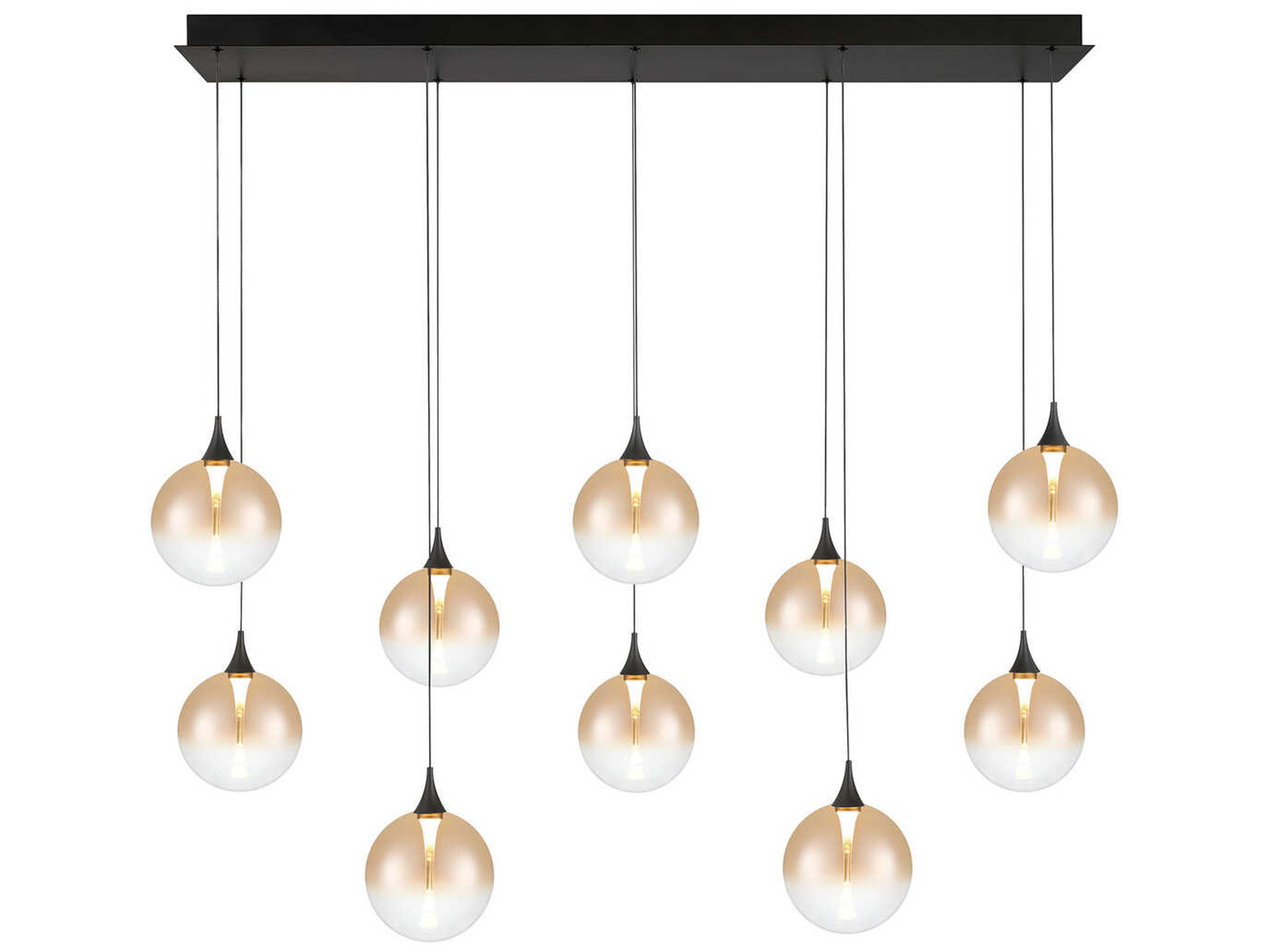 Eurofase Iissa 10-Light Black Globe Island Pendant