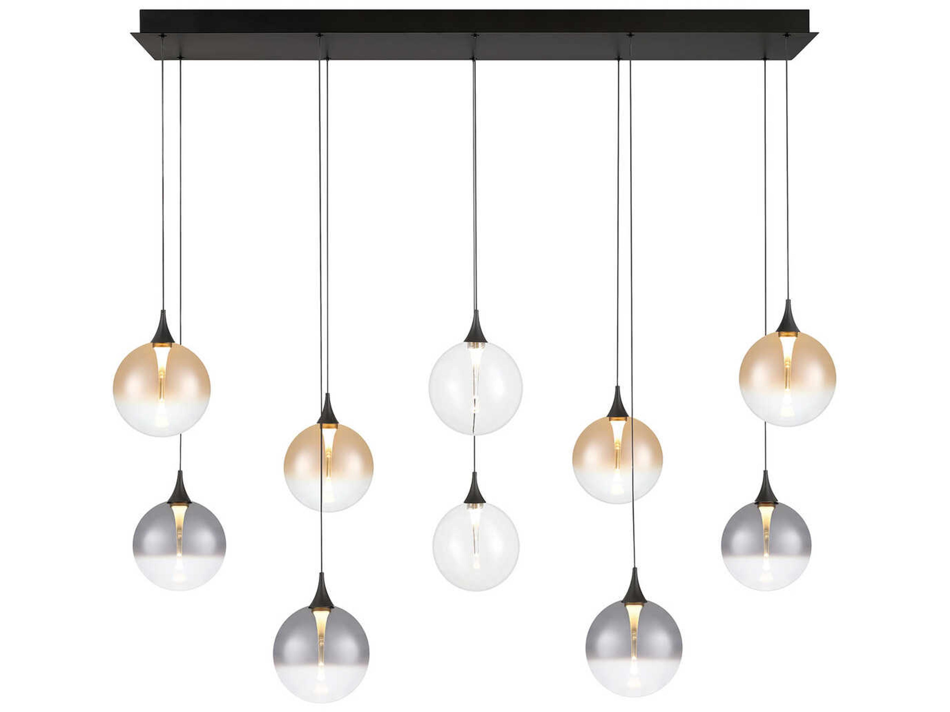 Eurofase Iissa 10-Light Black Globe Island Pendant
