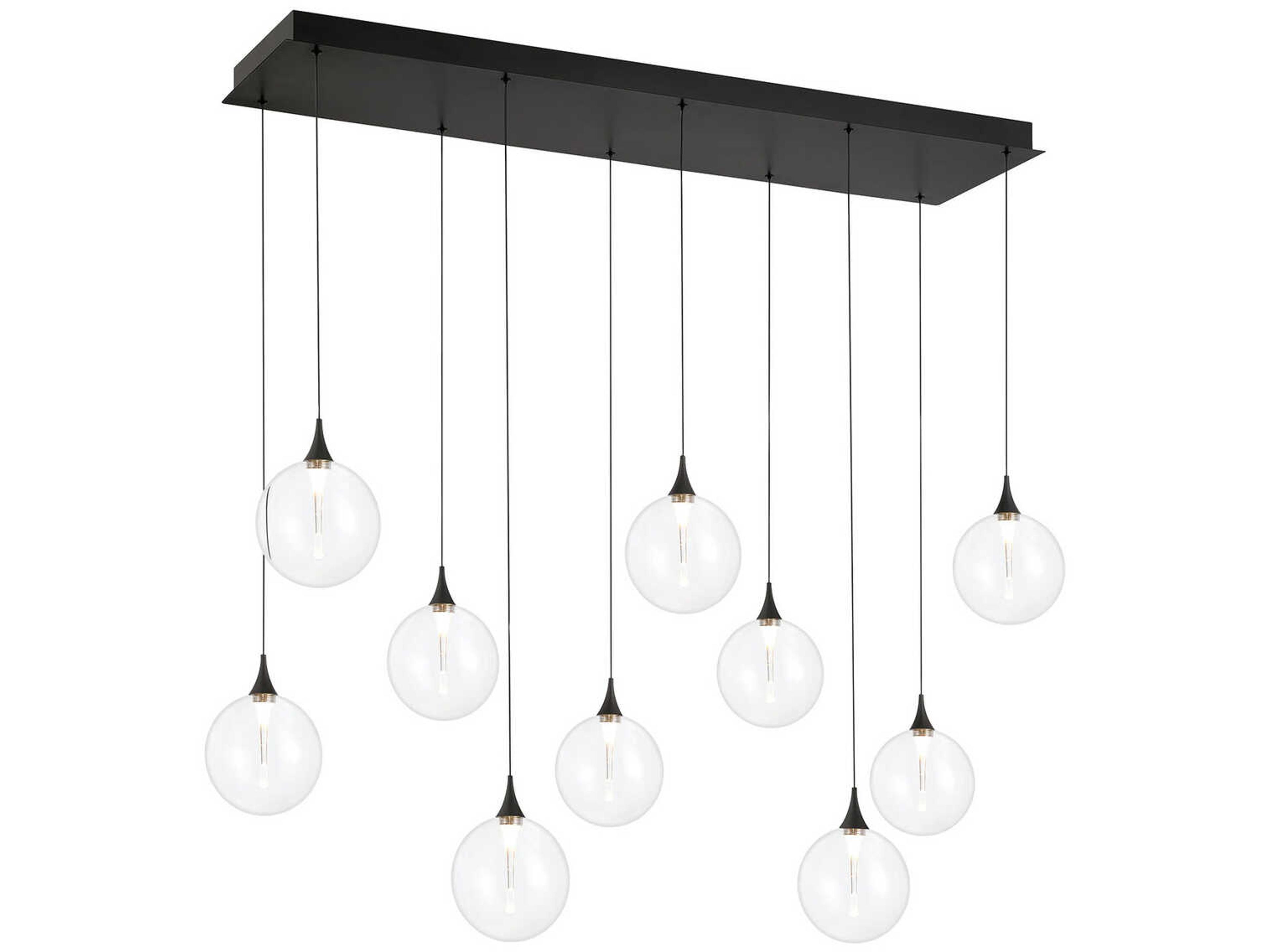Eurofase Iissa 10-Light Black Globe Island Pendant