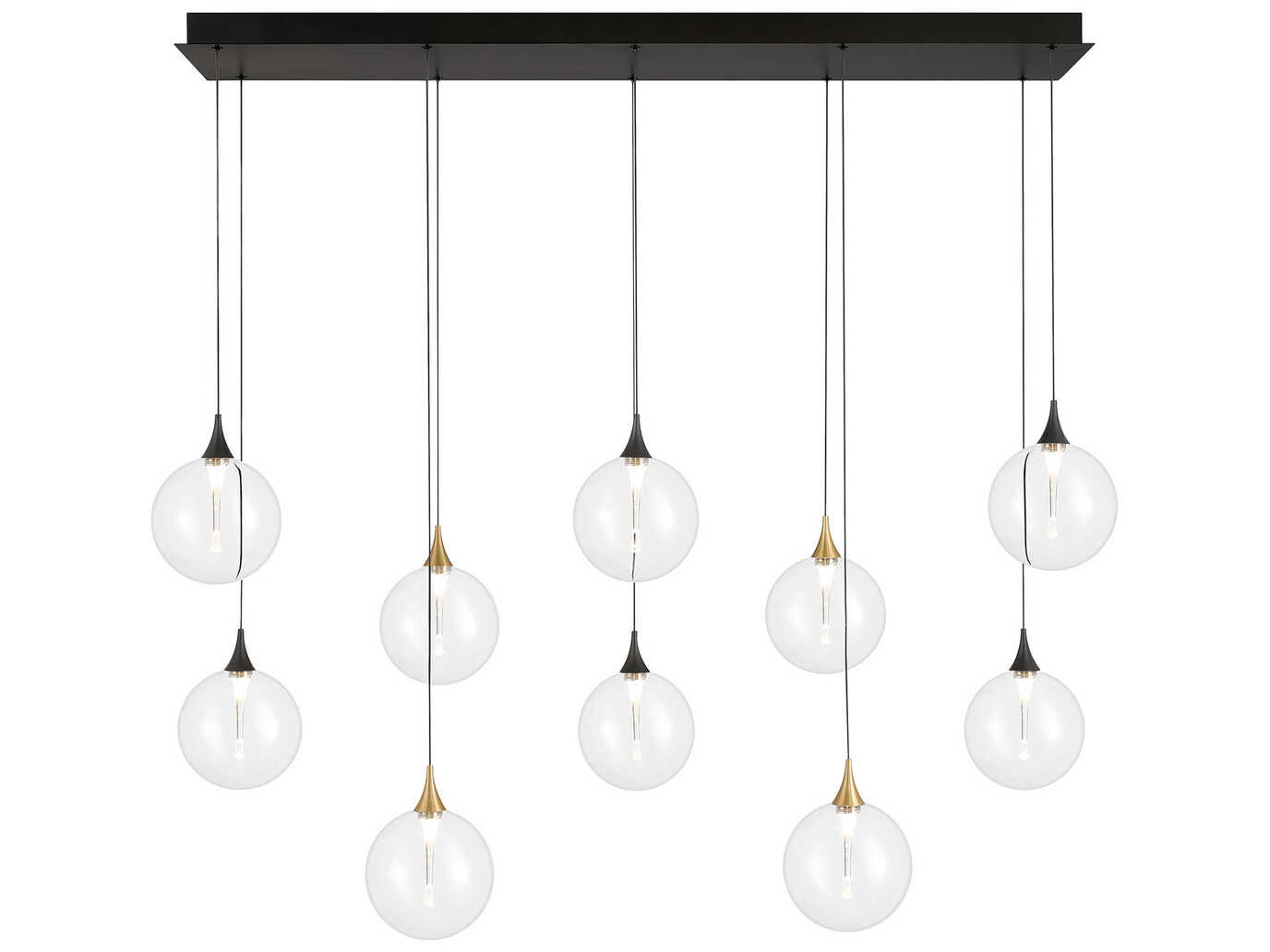 Iissa 10-Light Gold Black Globe Island Pendant