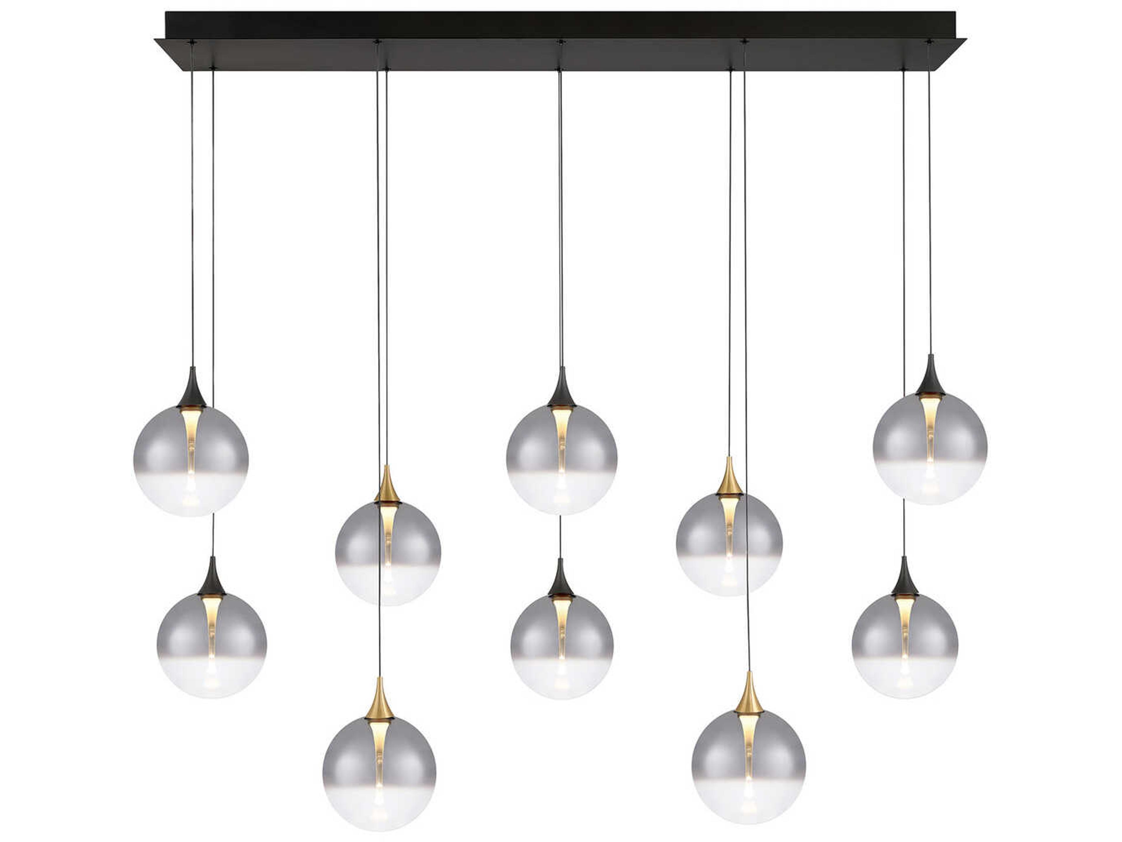 Eurofase Iissa 10-Light Gold Black Globe Island Pendant