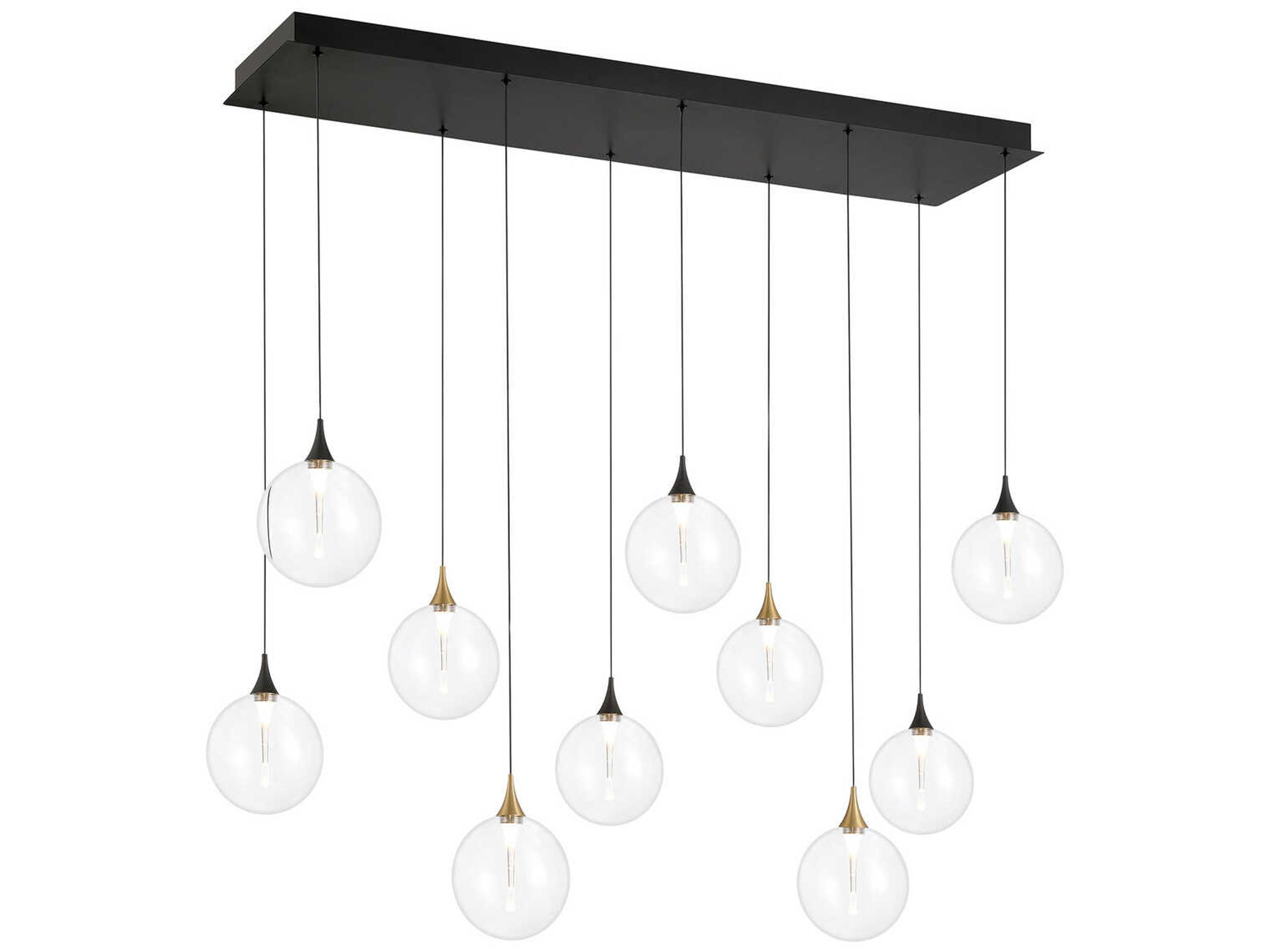 Eurofase Iissa 10-Light Gold Black Globe Island Pendant