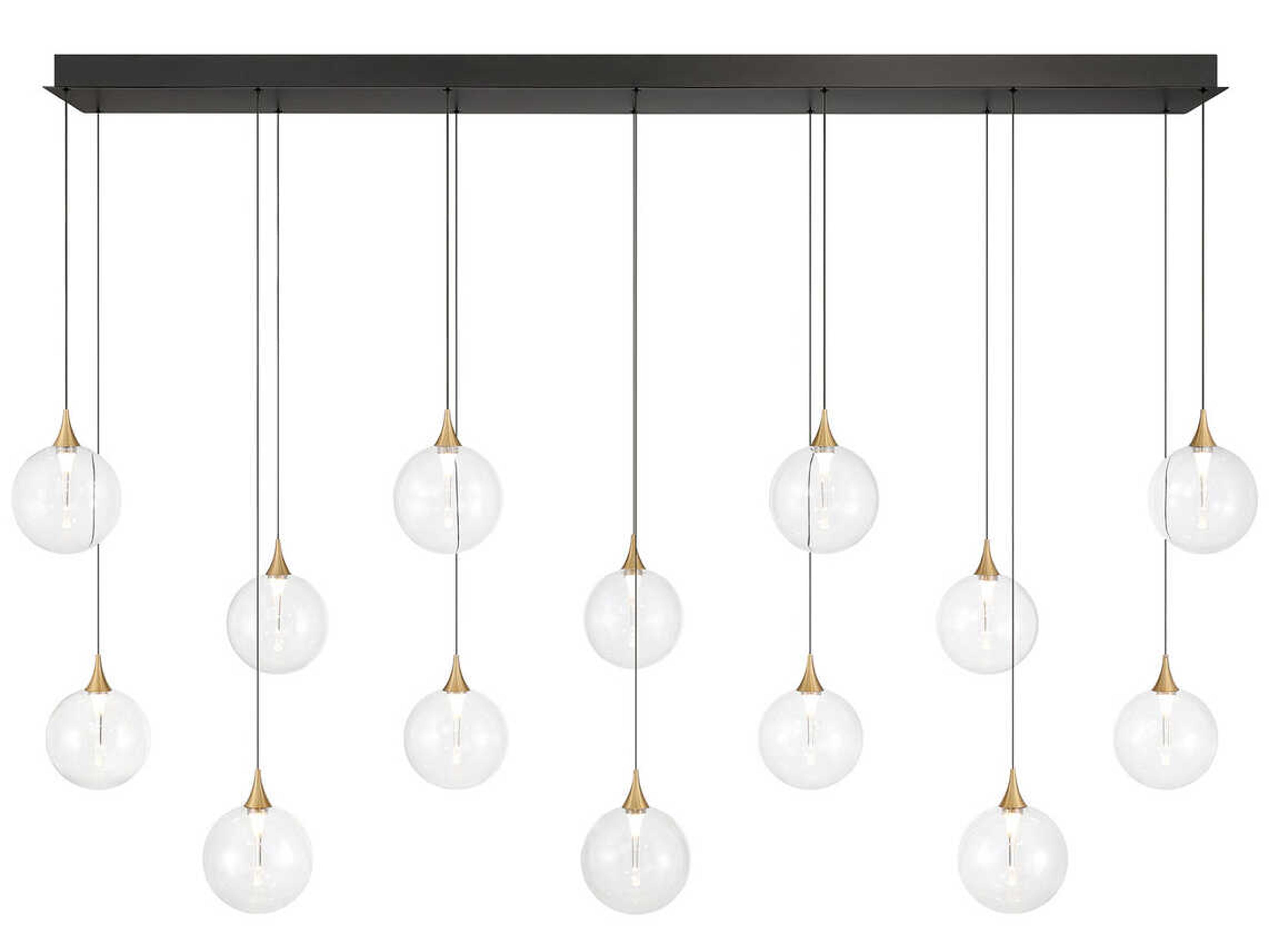 Iissa 14-Light Gold Globe Island Pendant
