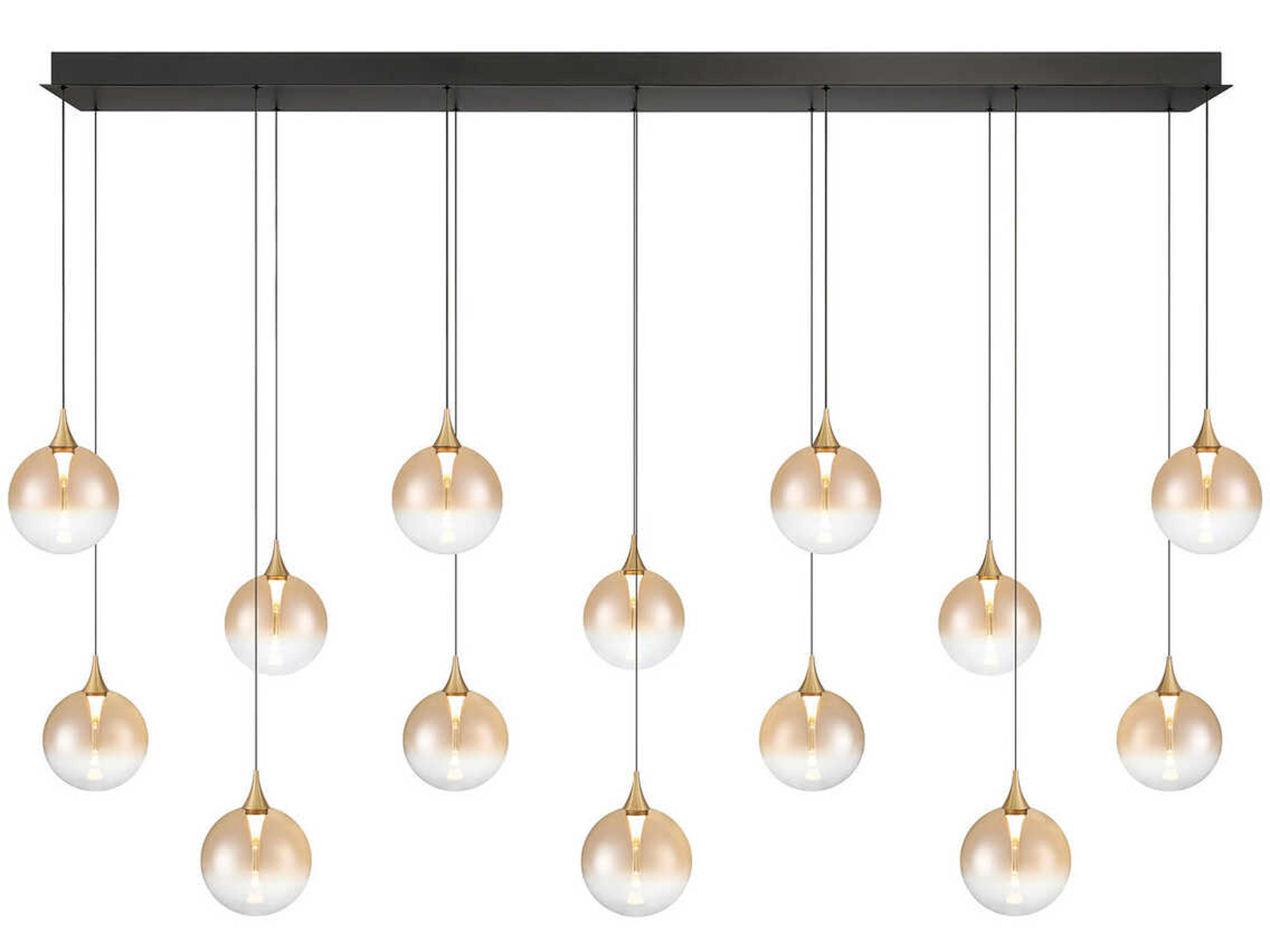 Eurofase Iissa 14-Light Gold Globe Island Pendant