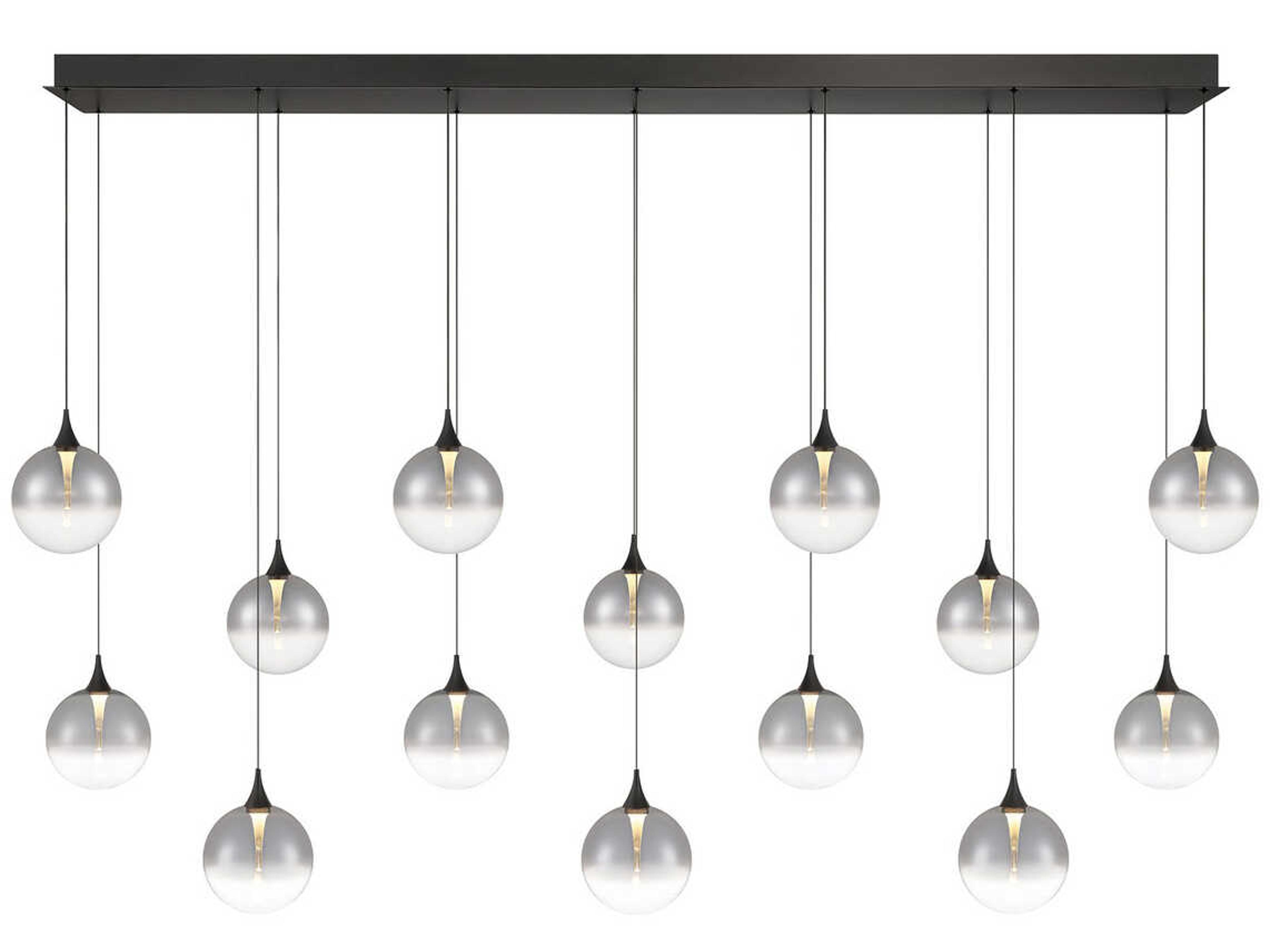 Eurofase Iissa 14-Light Black Globe Island Pendant