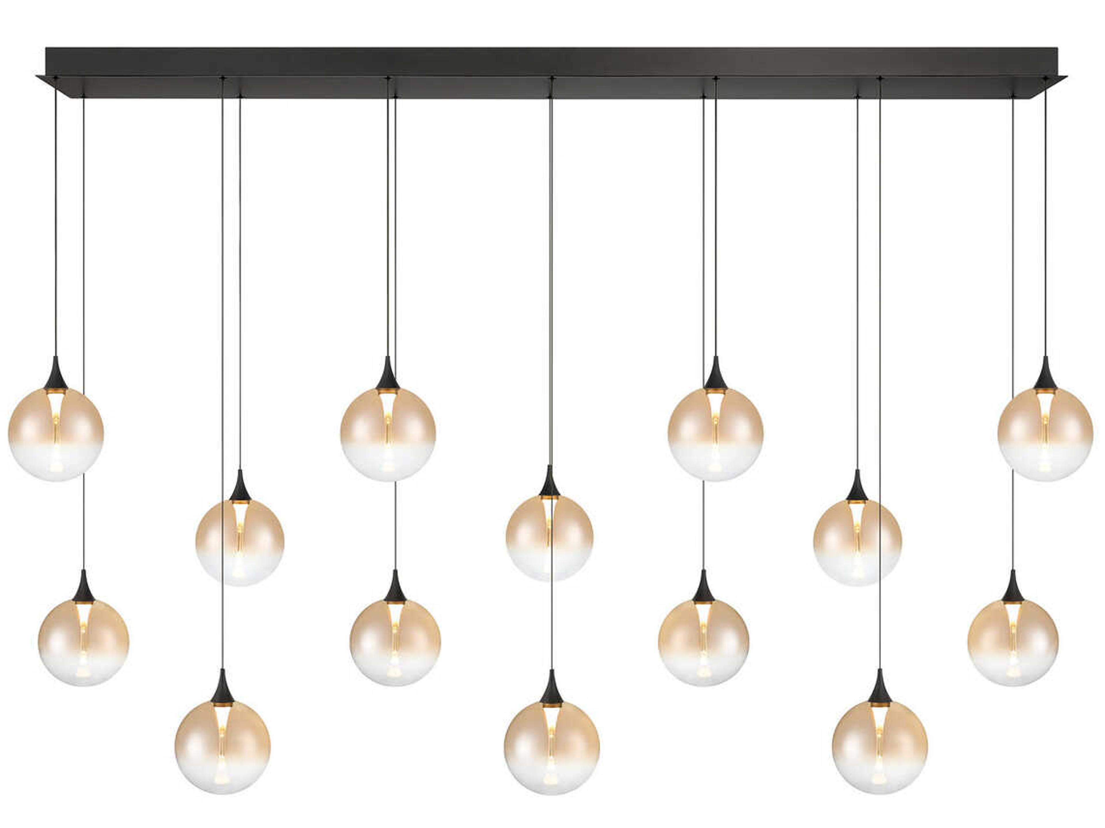Eurofase Iissa 14-Light Black Globe Island Pendant