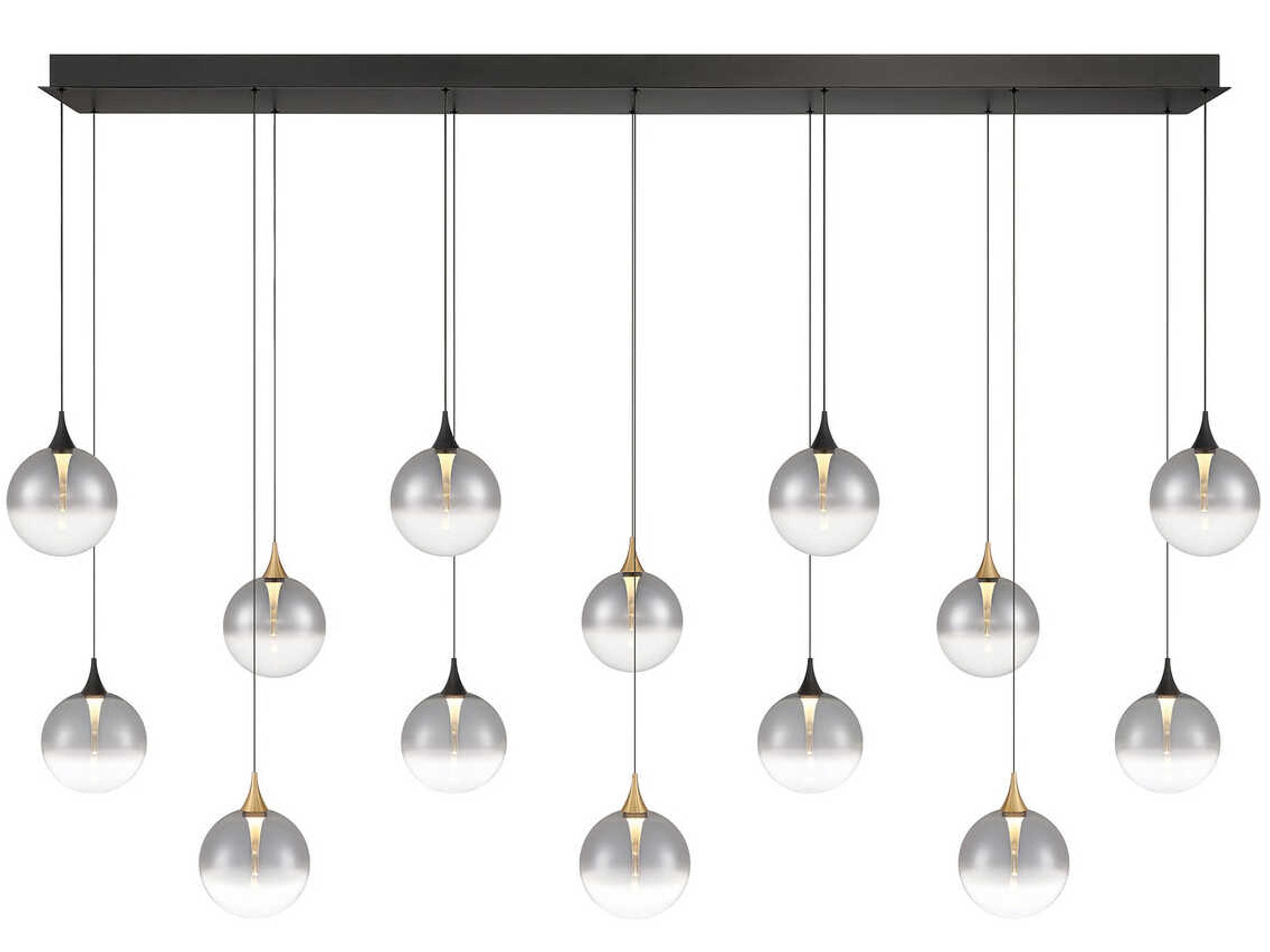 Eurofase Iissa 14-Light Gold Black Globe Island Pendant