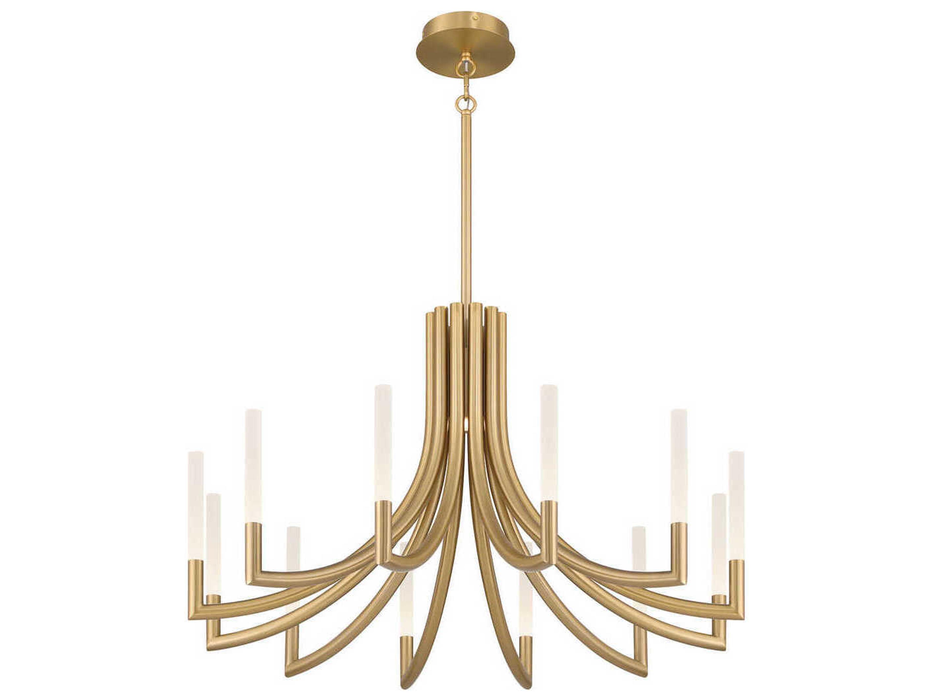 Eurofase Olette 12-Light Gold Linear Chandelier