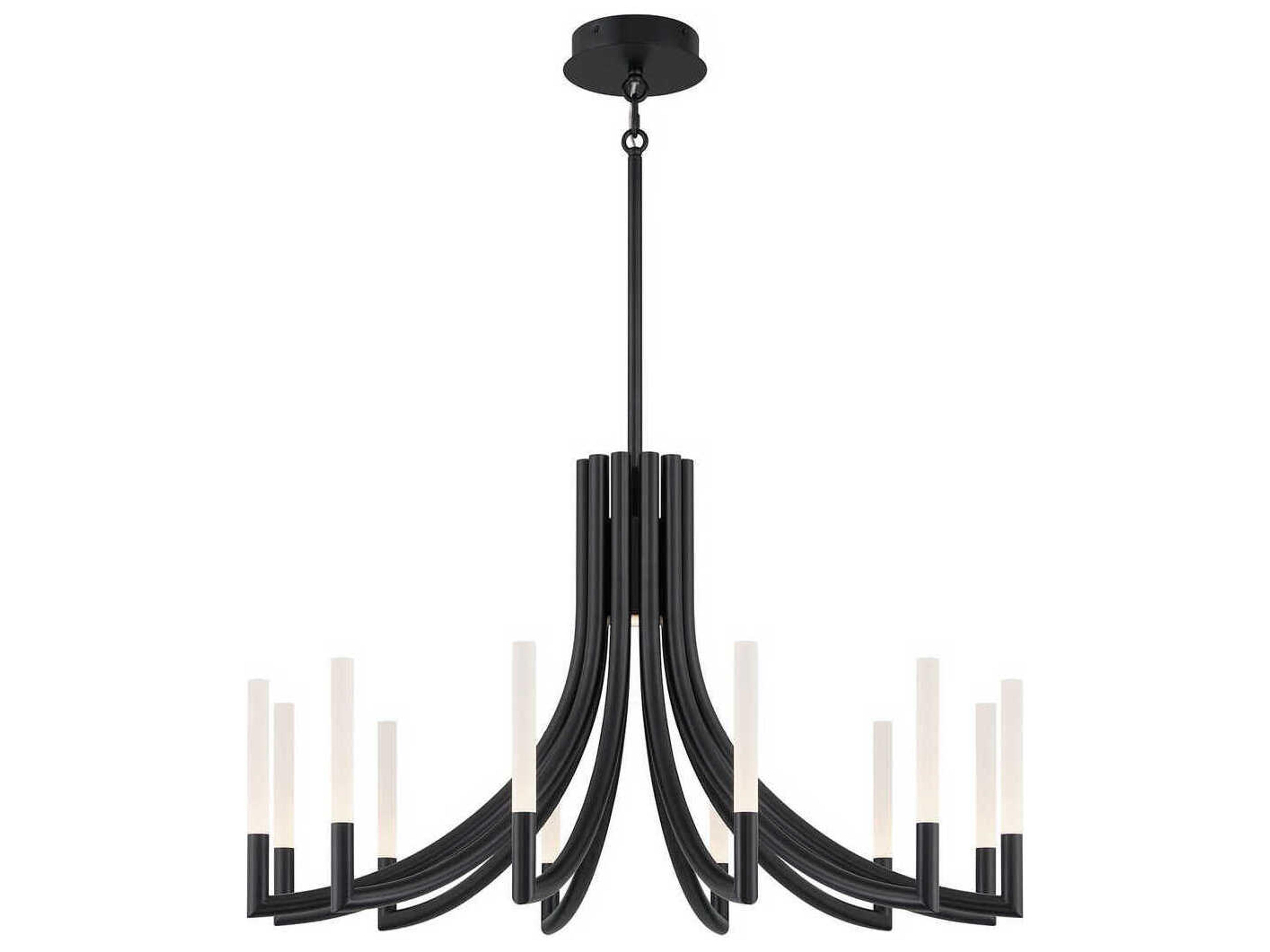 Eurofase Olette 12-Light Black Linear Chandelier