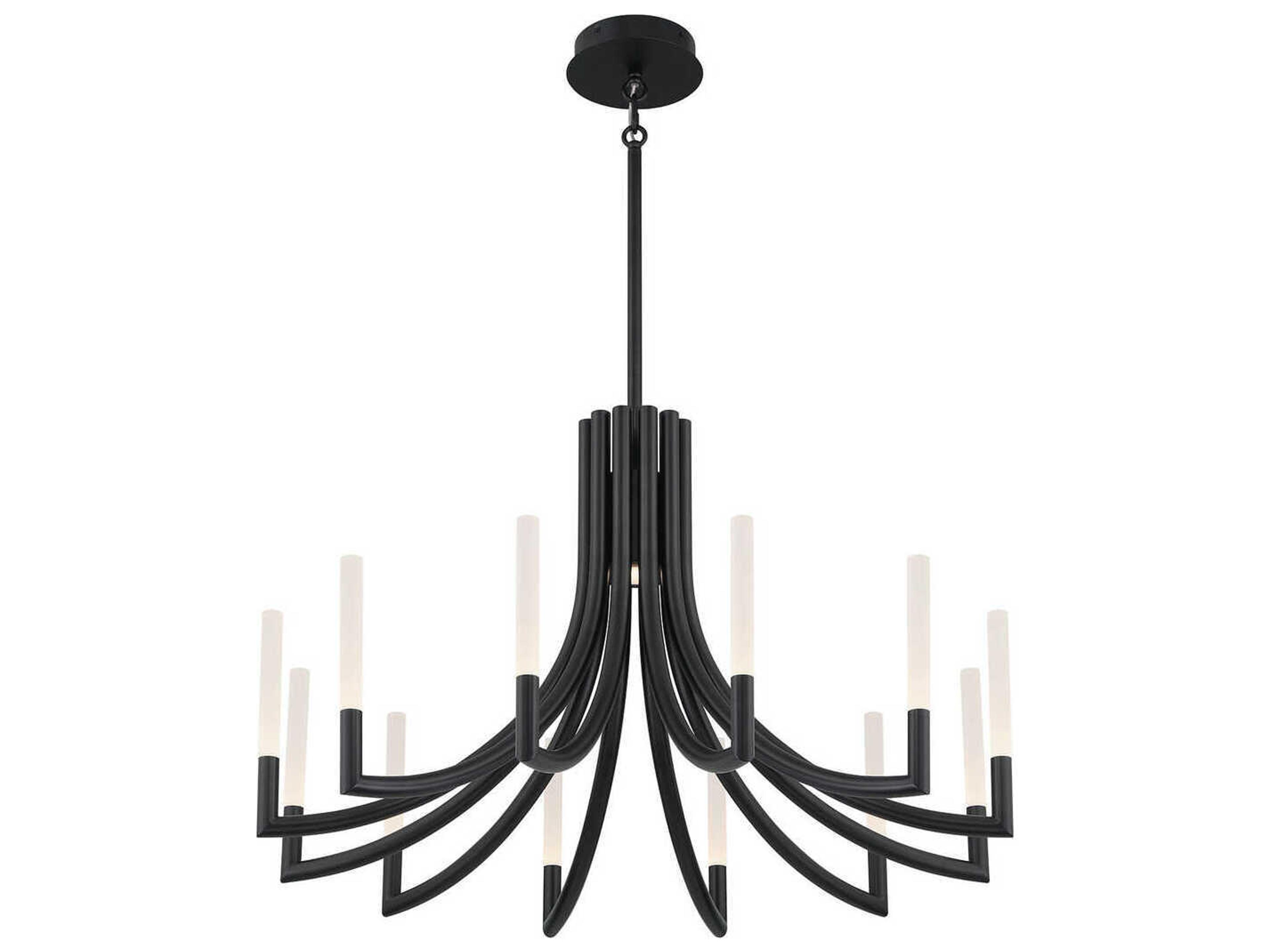 Eurofase Olette 12-Light Black Linear Chandelier