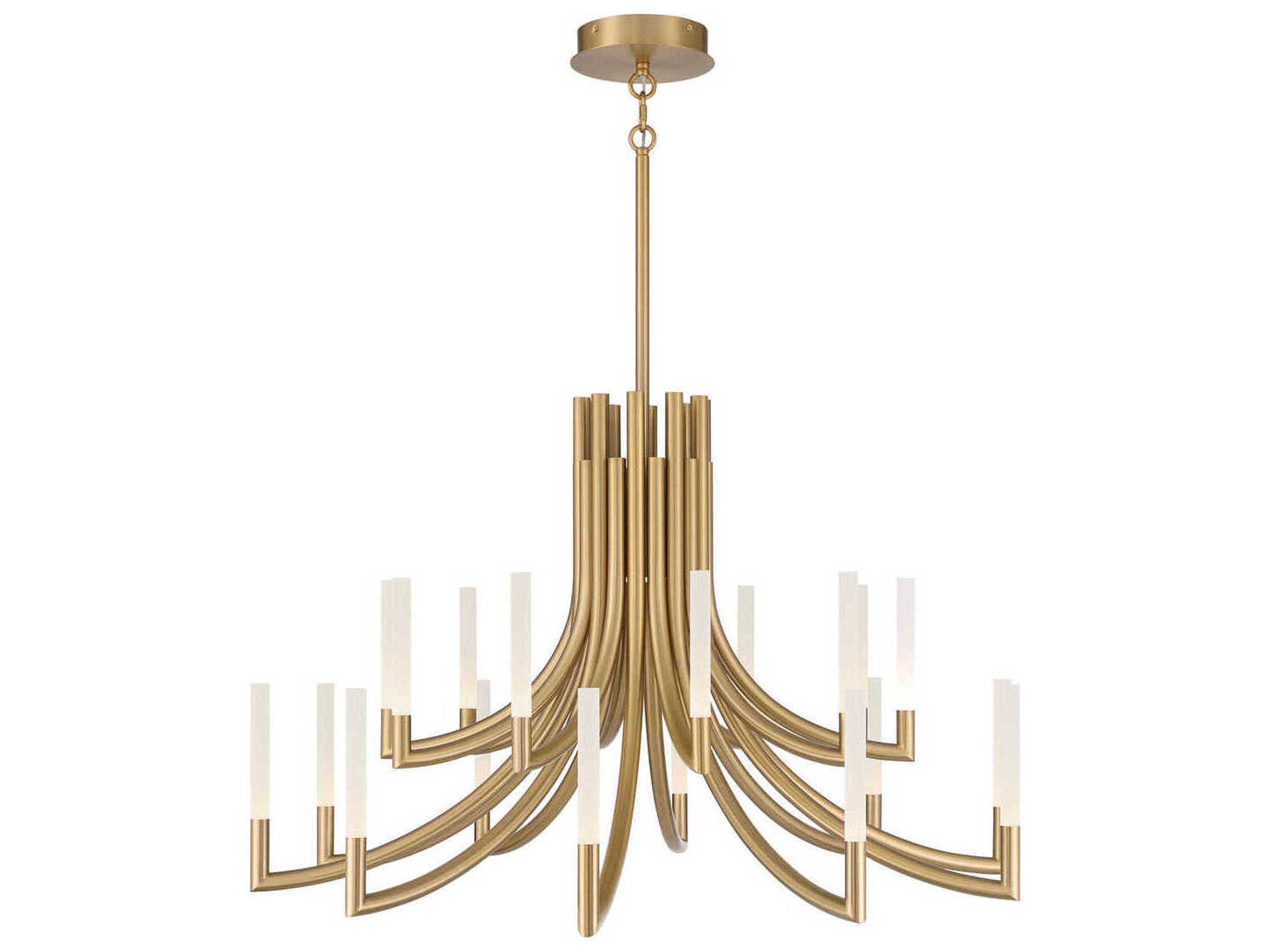 Olette 20-Light Gold Geometric Linear Chandelier