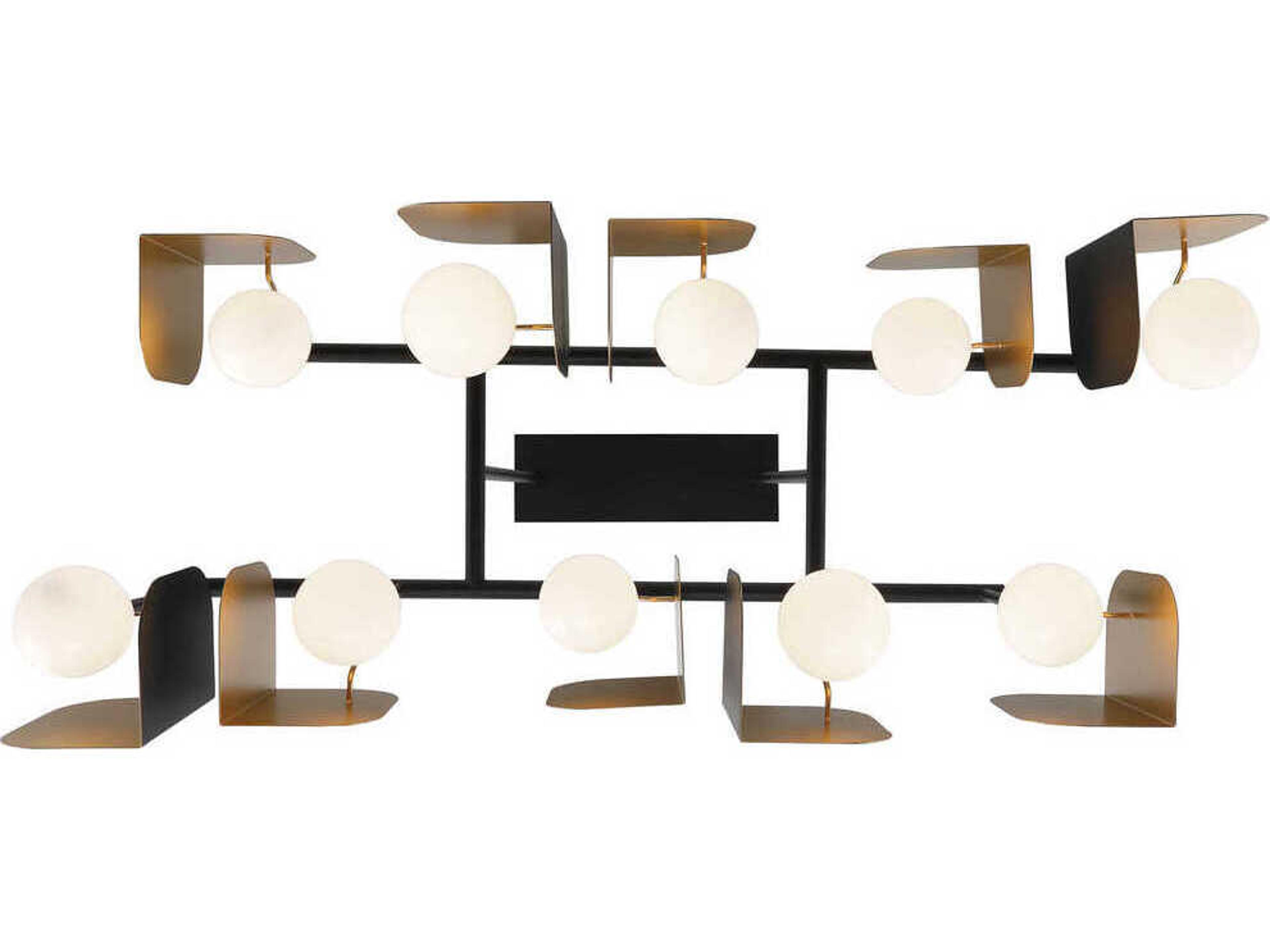 Eurofase Cornice 10-Light Gold Black Geometric Island Pendant