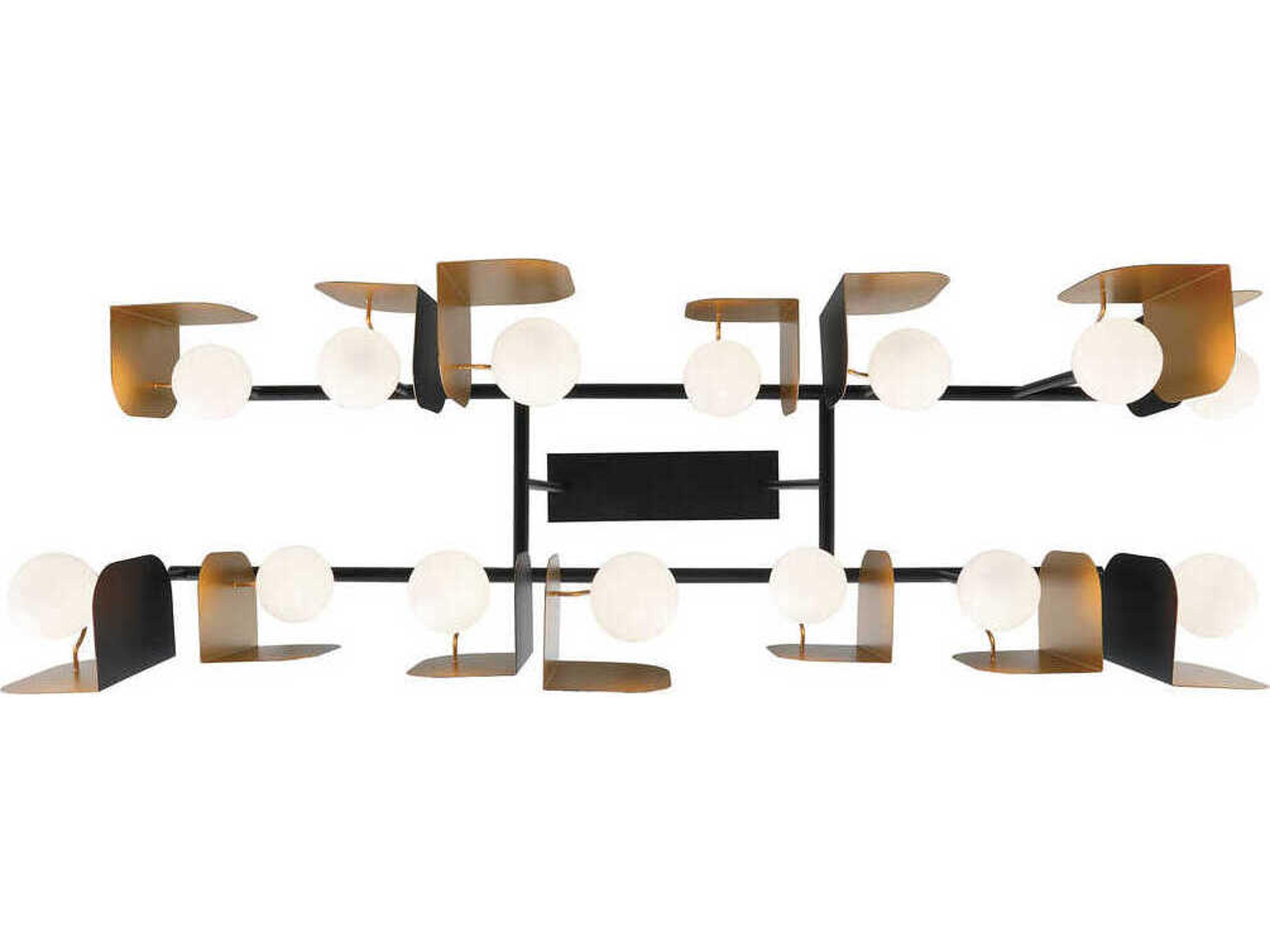 Eurofase Cornice 14-Light Gold Black Geometric Island Pendant