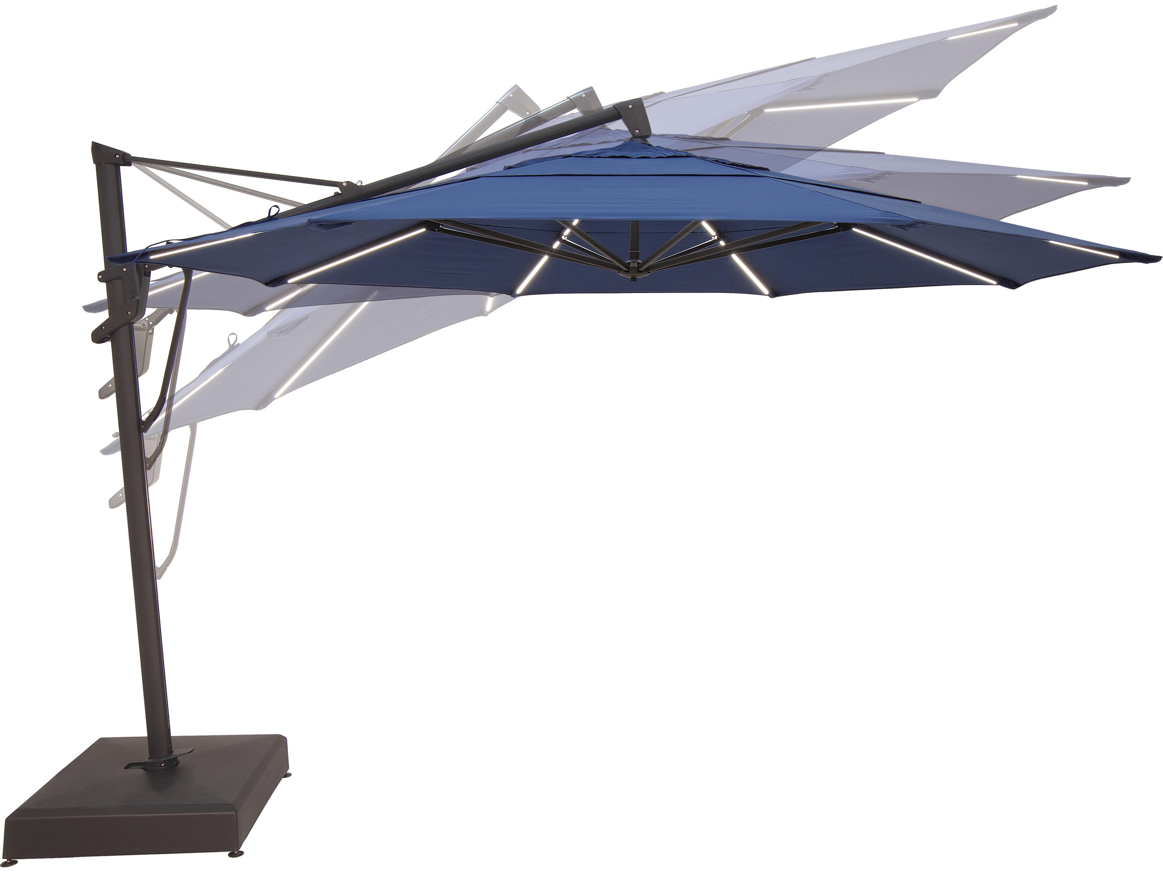 Treasure Garden Special Order Sunbrella Cantilever 13 Foot AKZPLX Plus Starlux Octagon Crank Lift Tilt and Lock Patio Umbrella